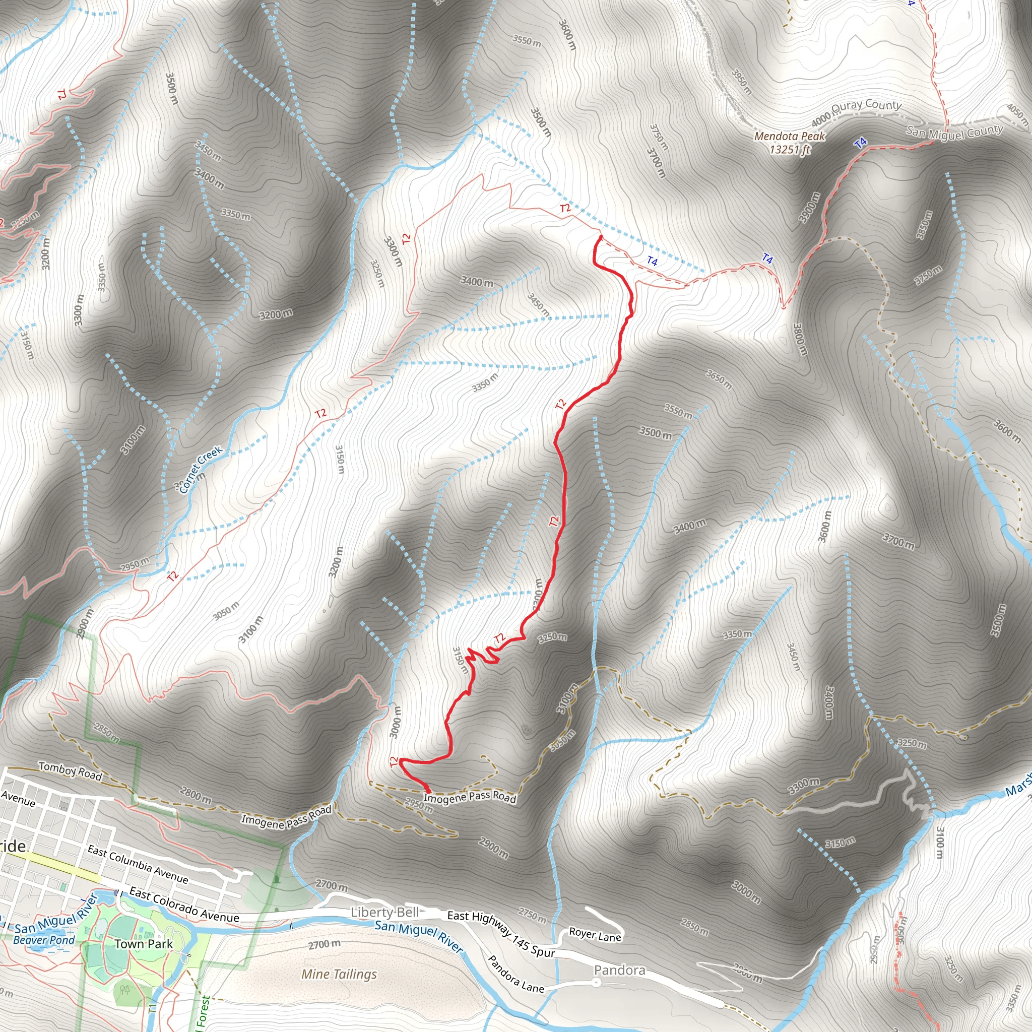 Sheridan Crosscut Trail mobile static map