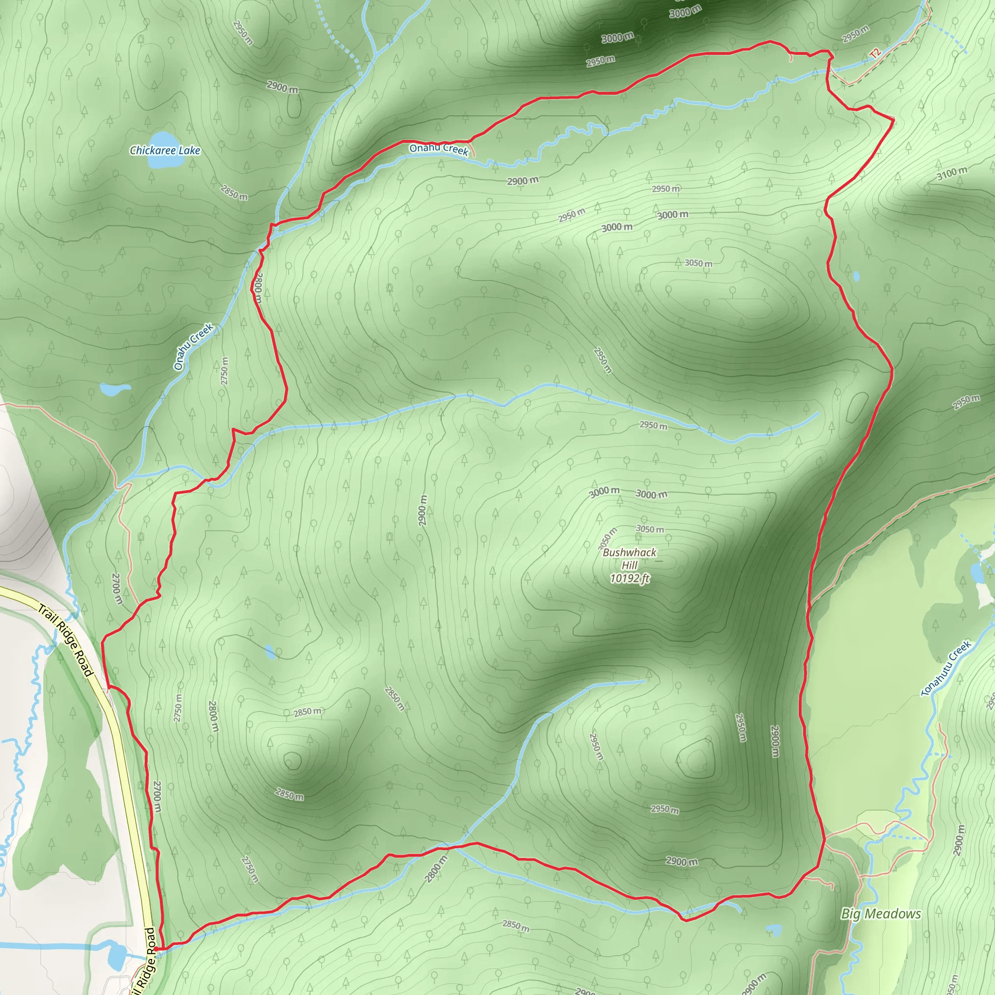 Onahu Creek Loop Trail mobile static map