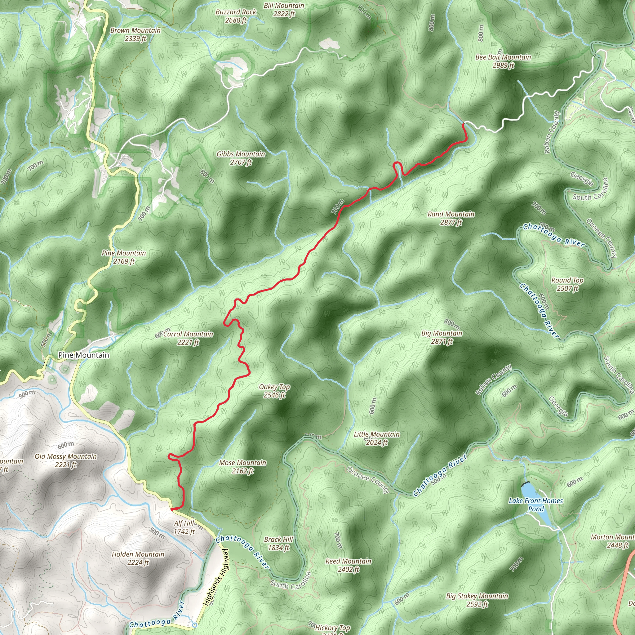 Burrells Ford Road mobile static map