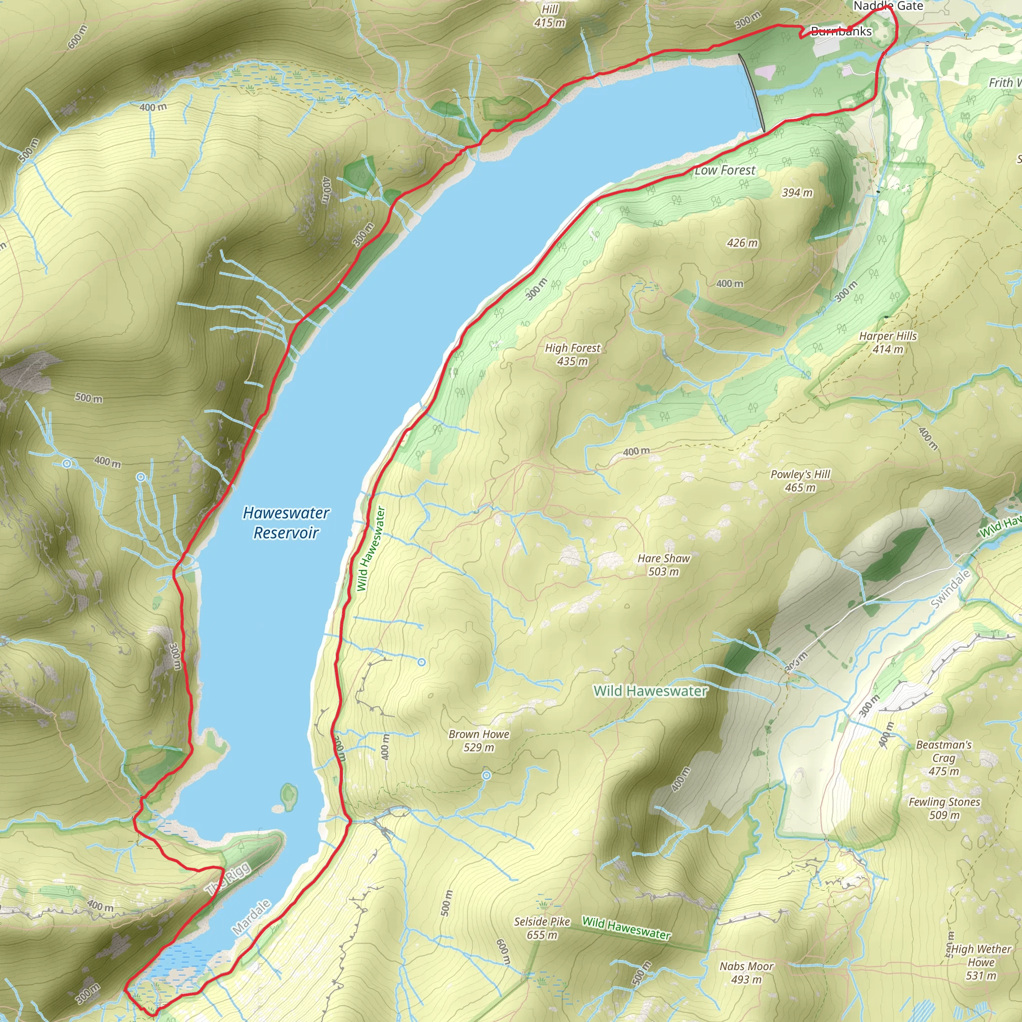 Haweswater Reservoir Loop mobile static map