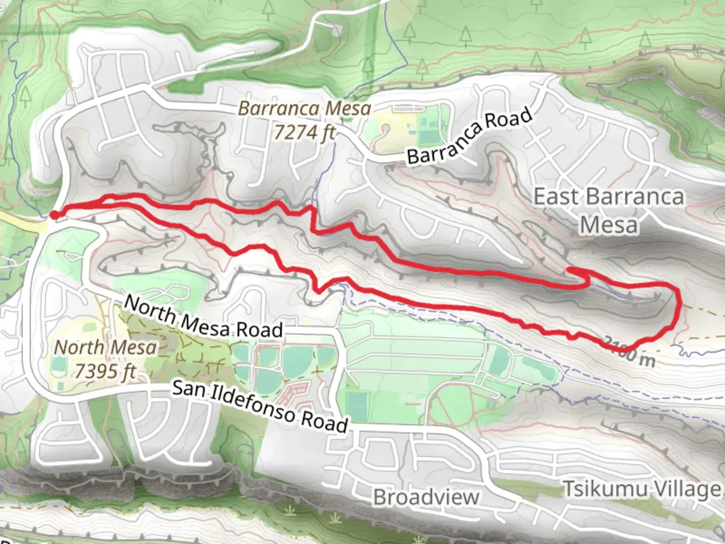 An image depicting the trail Bayo Bench - Bayo Canyon Loop Trail and its surrounding area.