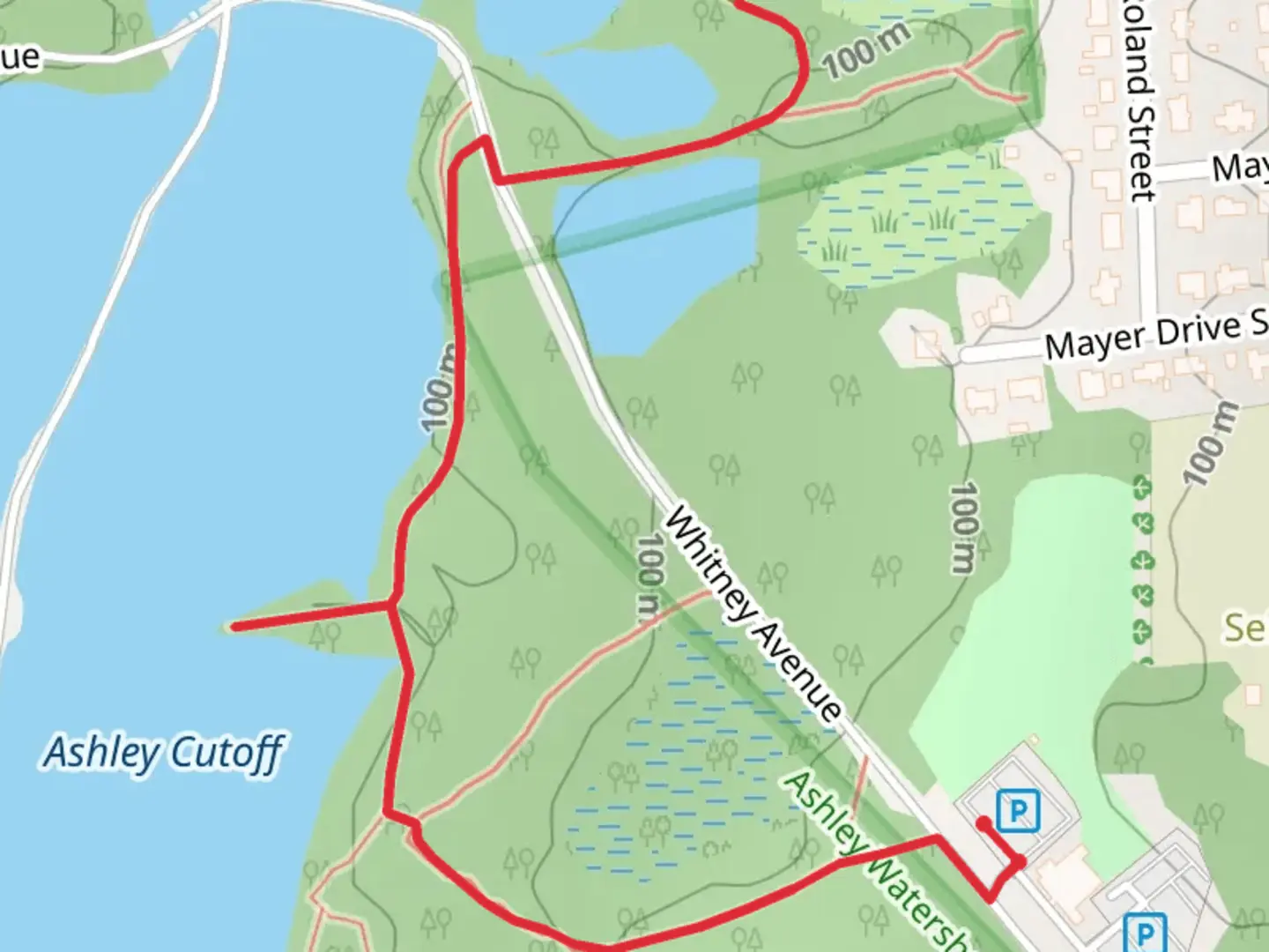 An image depicting the trail Ashley Cutoff and Wright Cutoff and its surrounding area.