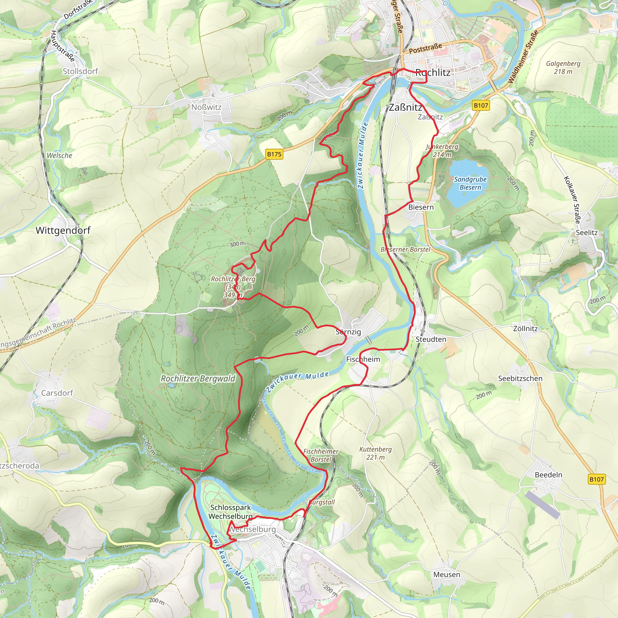 Wechselburg and Rochlitz Loop mobile static map