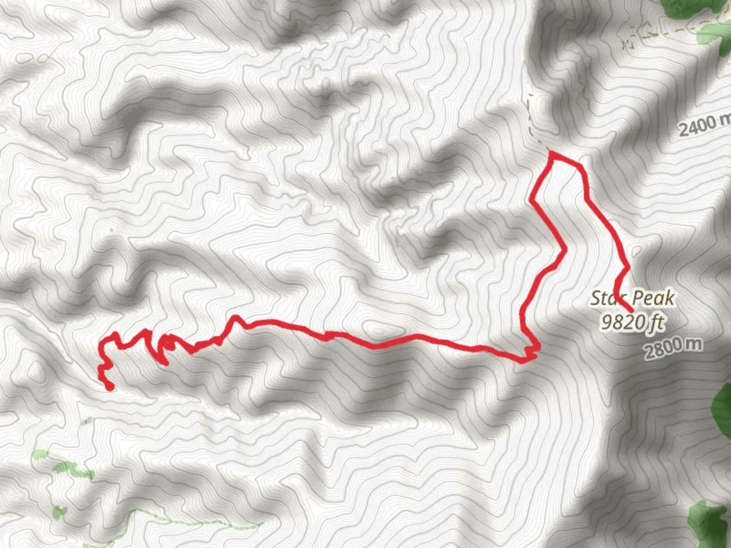 An image depicting the trail Star Peak Trail and its surrounding area.