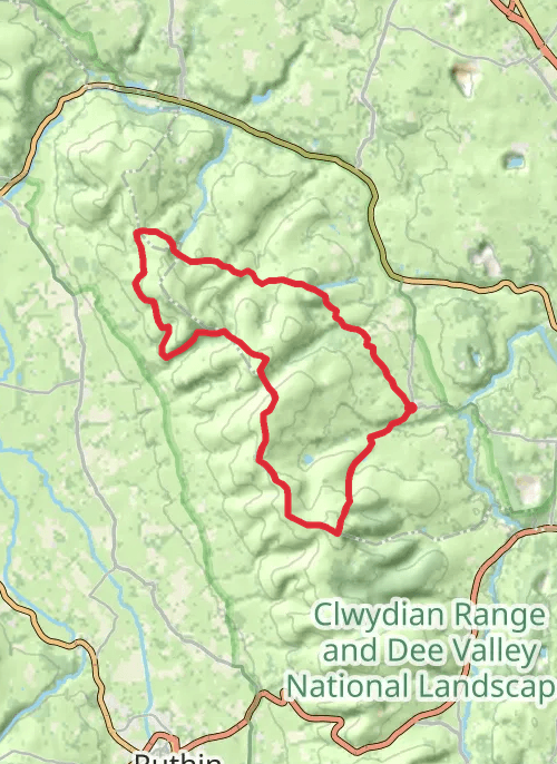 Hike on Hike from Cilcain - Moel Famau & Moal Arthur mobile static map