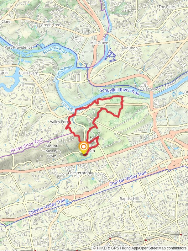 Mt Misery Trail and Valley Forge National Historical Park Loop Trail