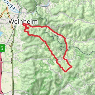 Weinheim and Oberflockenbach Loop mobile static map