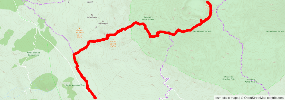 Mirador Narices del Teide - Montaña de Chío - Pico Viejo stage 2 Map