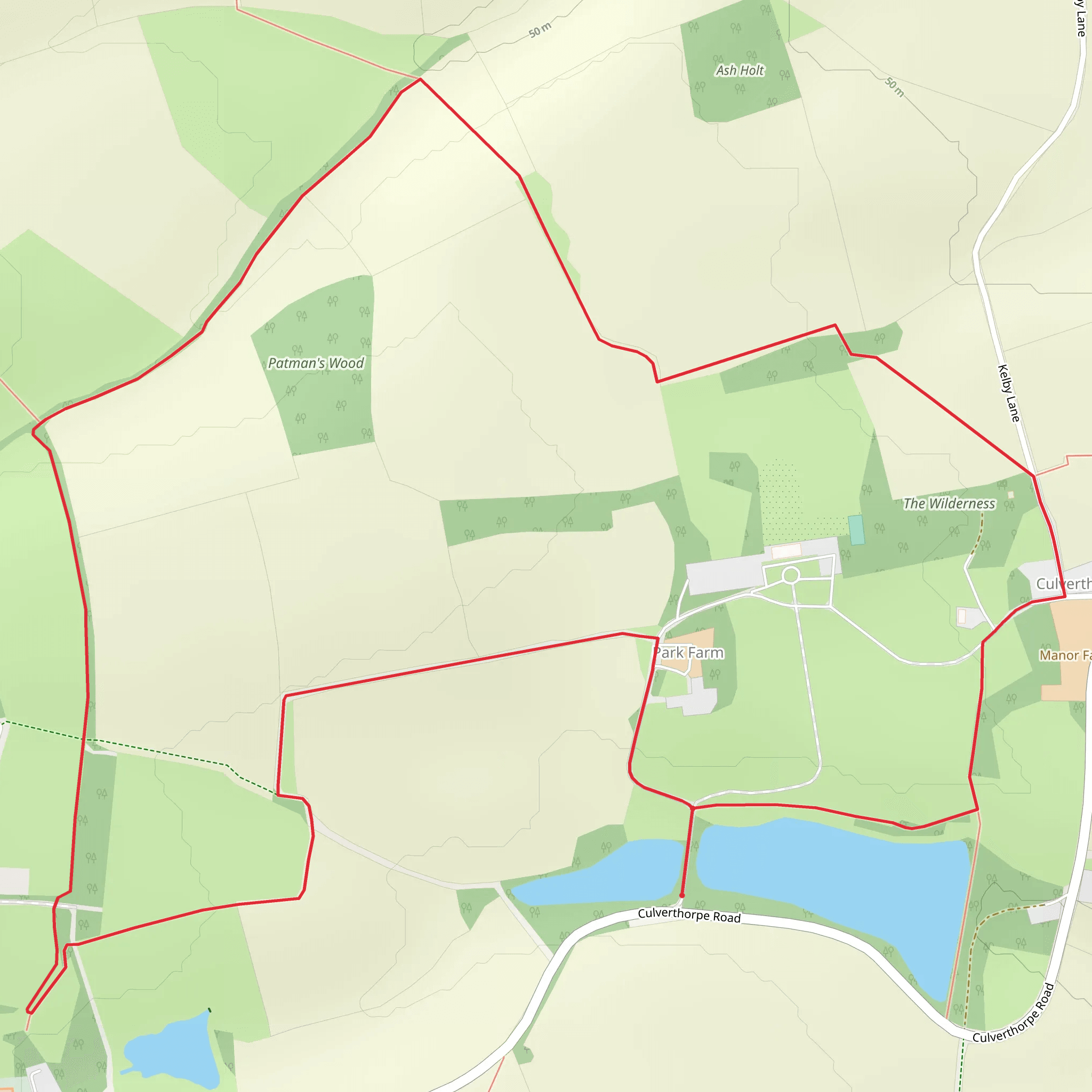 Culverthorpe Circular Path mobile static map