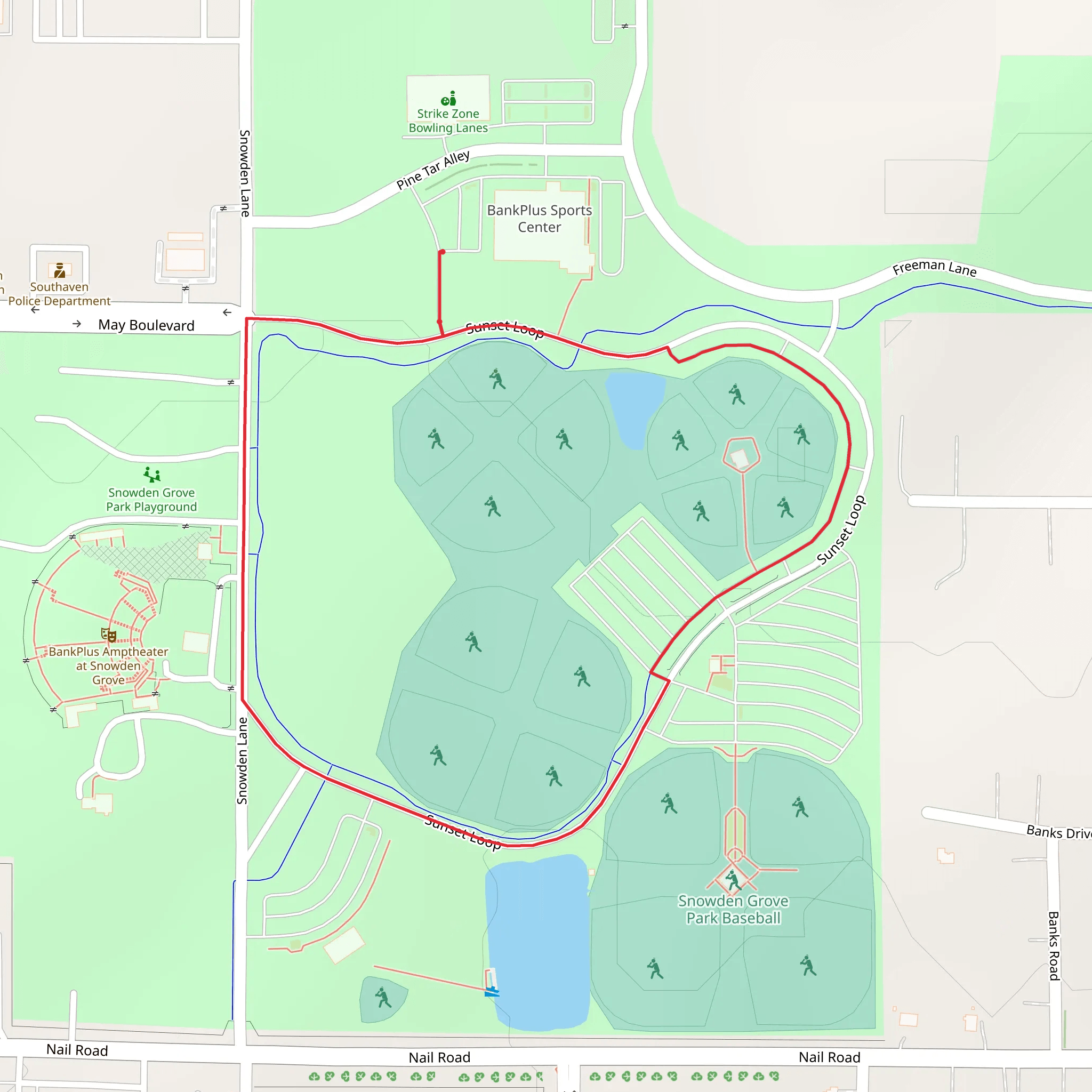 Snowden Grove Park Loop mobile static map
