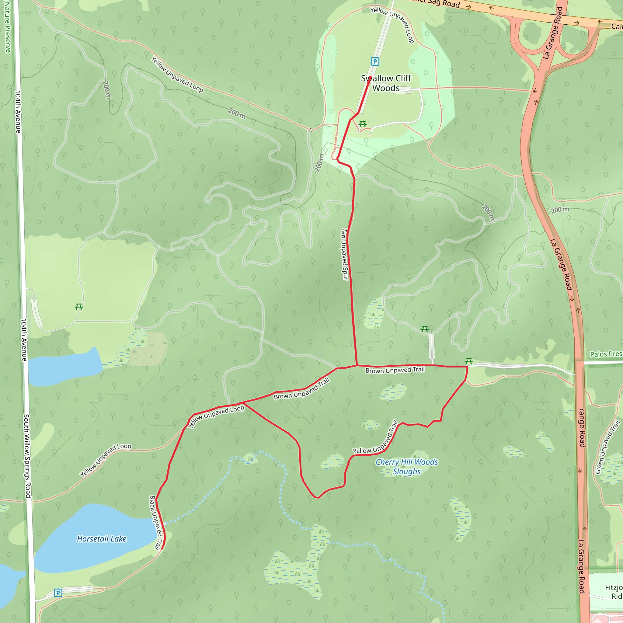 Horsetail Lake via Sag Valley loop Trail mobile static map