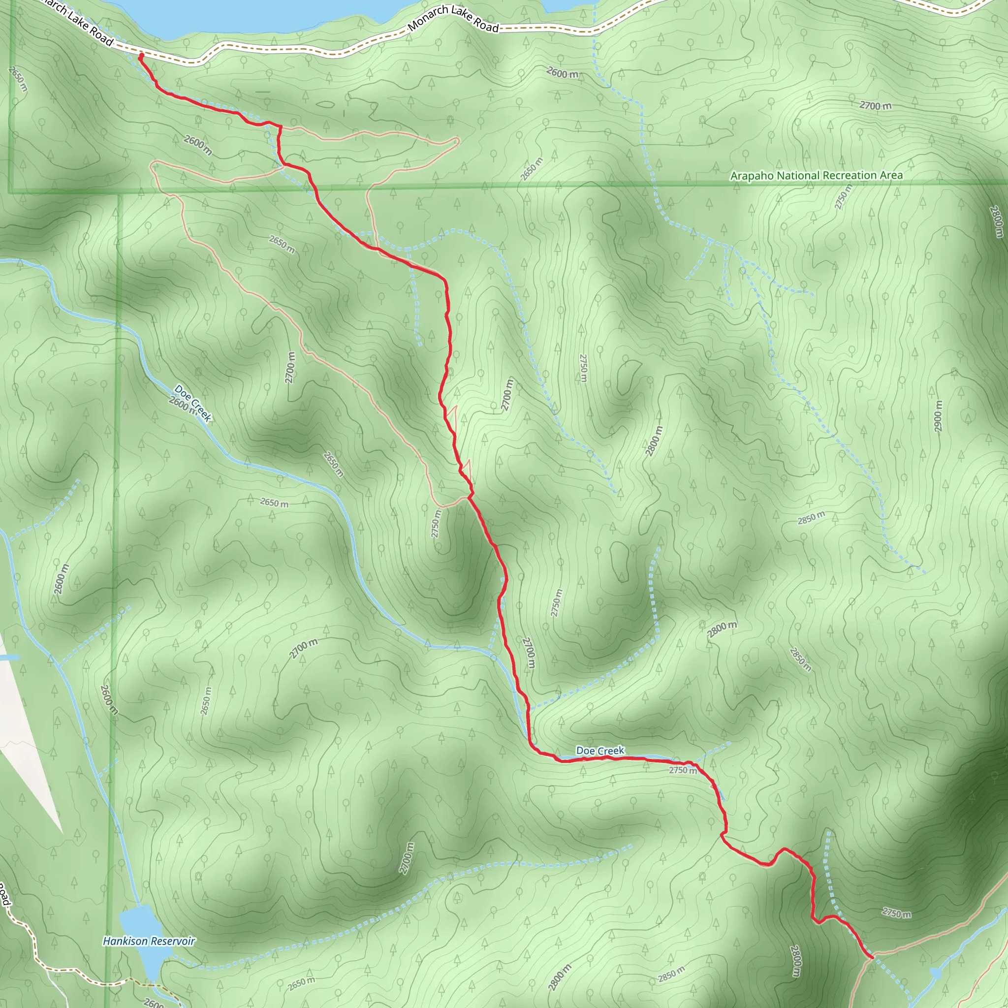Doe Creek Trail mobile static map