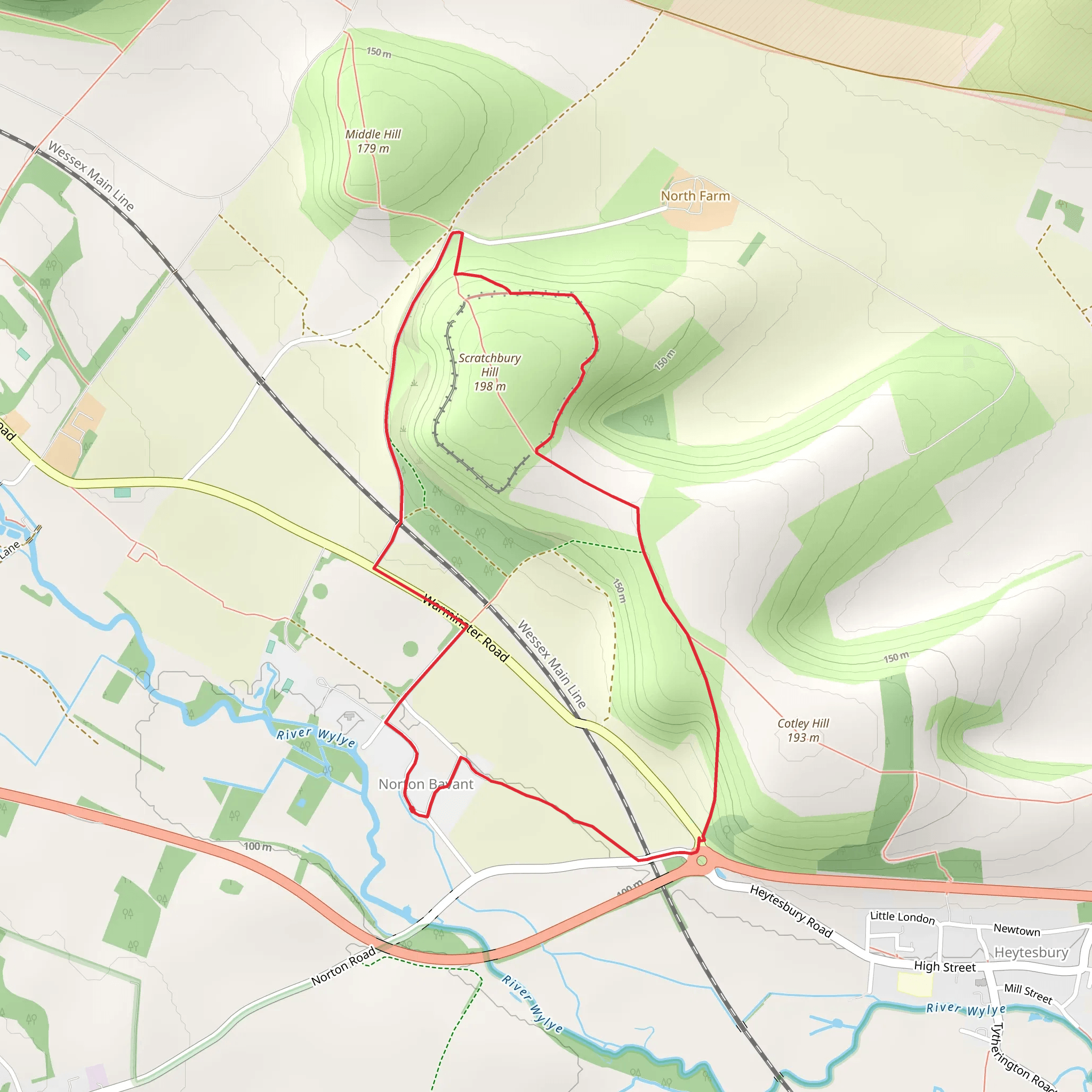 Norton Bavant Loop mobile static map
