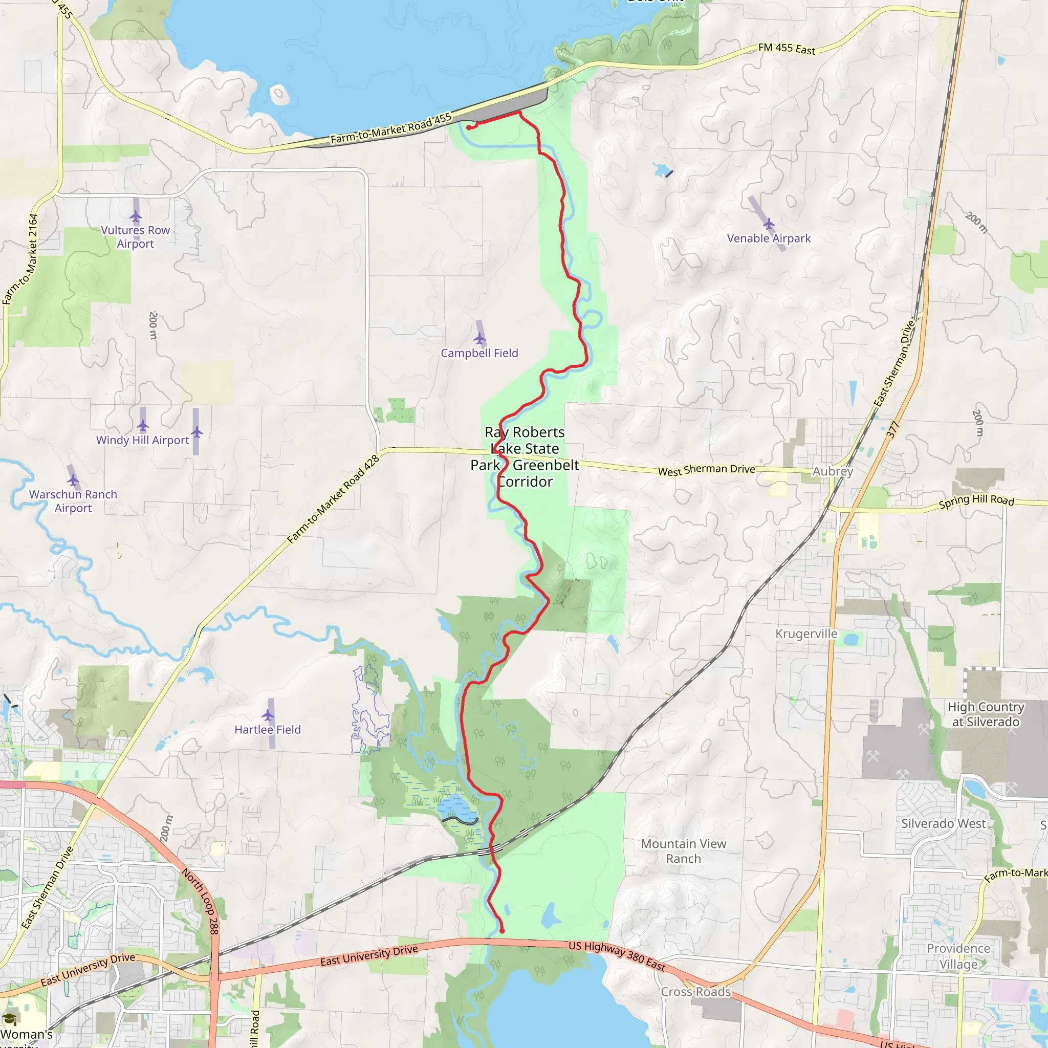 Elm Fork Trinity River mobile static map