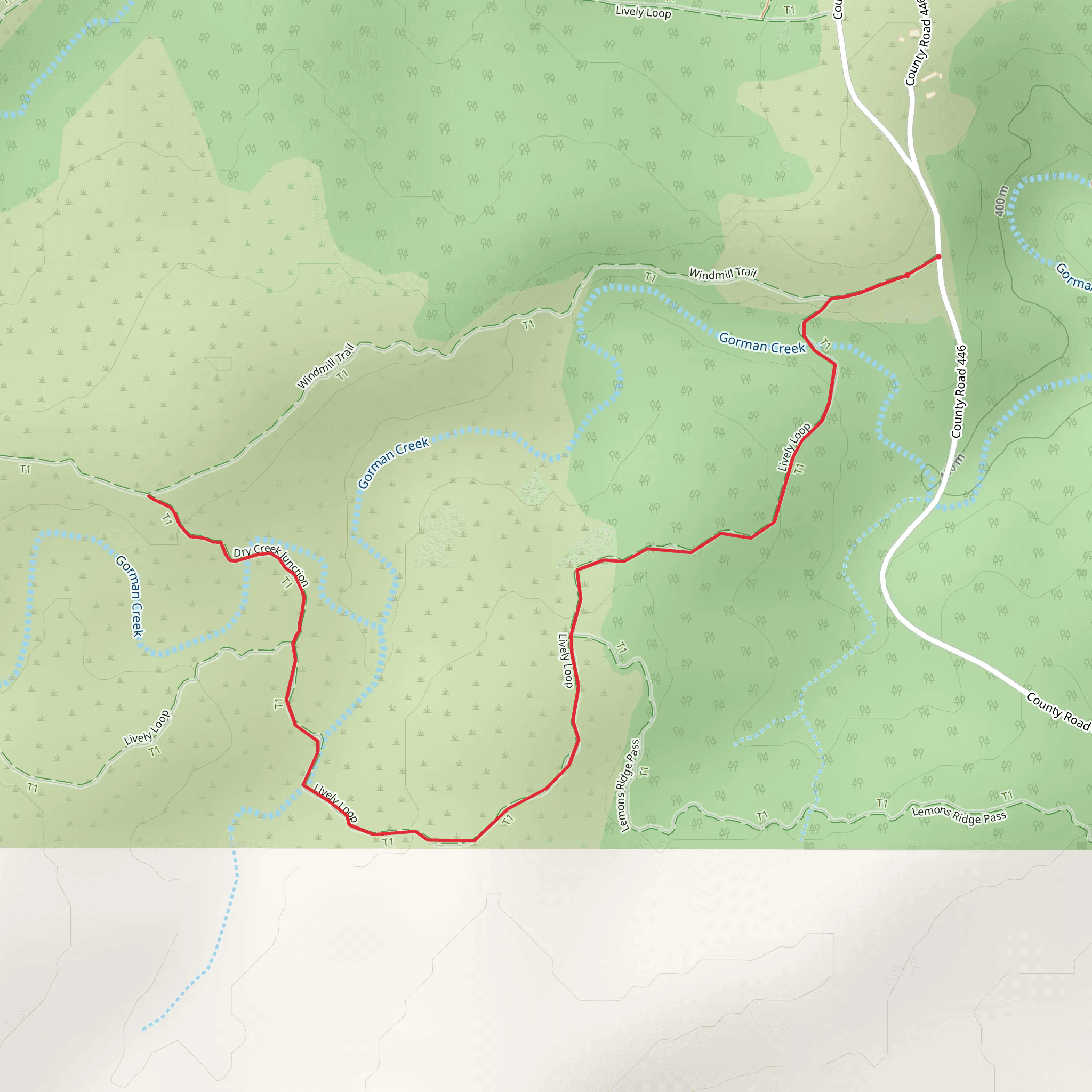 Dry Creek Junction Trail mobile static map