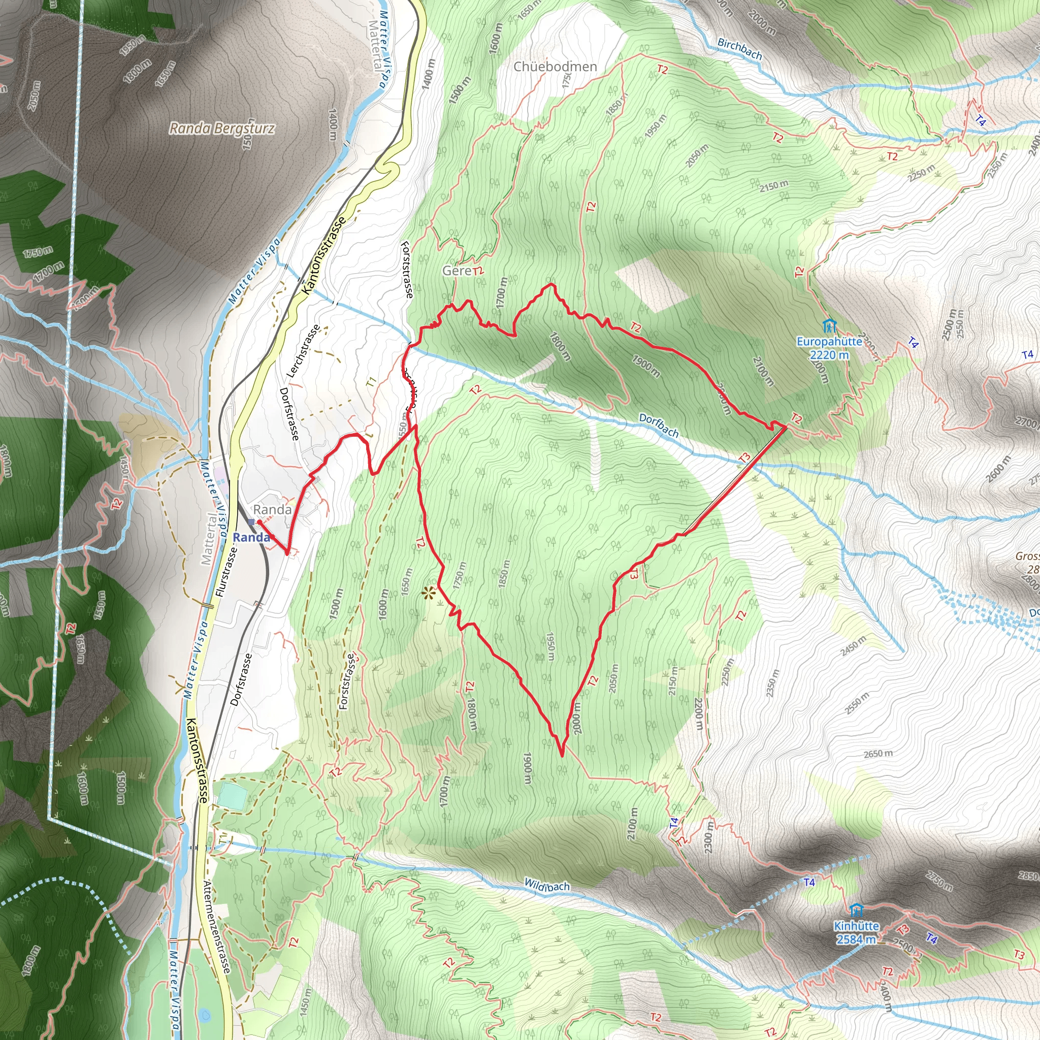 Randa Hängebrückenweg mobile static map