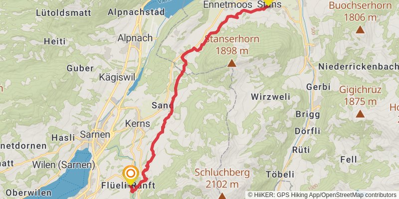 Camino Müstair-Geneva via Interlaken stage 21 Map