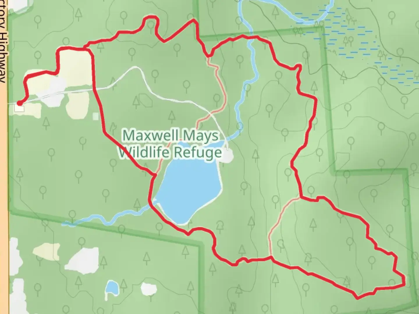 An image depicting the trail Carr Pond and Hammit Hill Loop Trail - Yellow and its surrounding area.