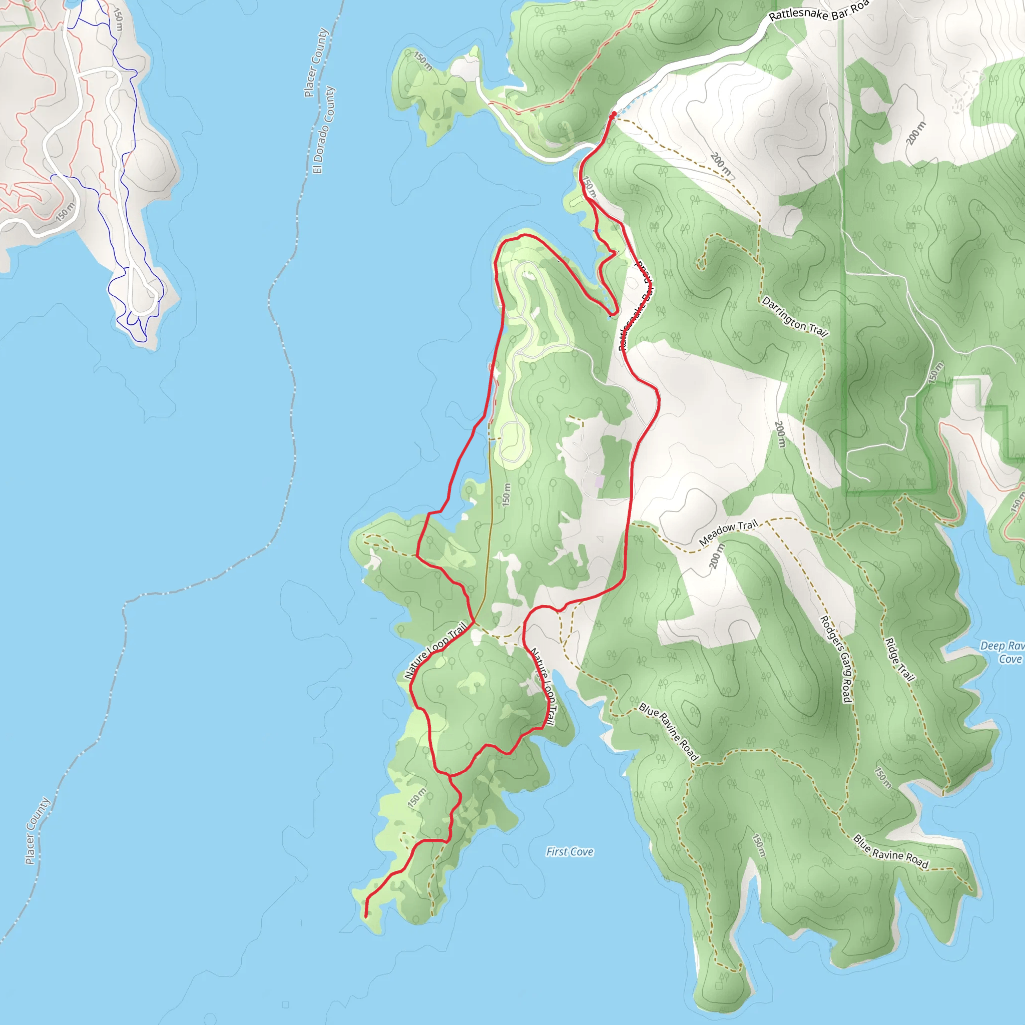 Folsom Lake State recreation Area Loop mobile static map