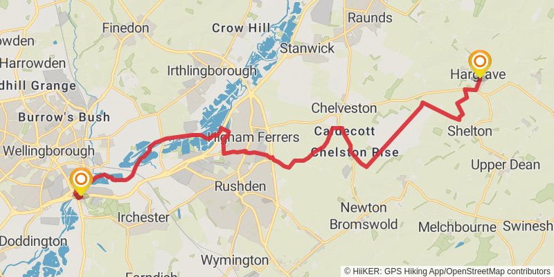 Wellingborough Loop in West Northamptonshire stage 11 Map