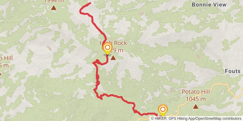 Snow Mountain via Deafy Glade Trail stage 2 Map