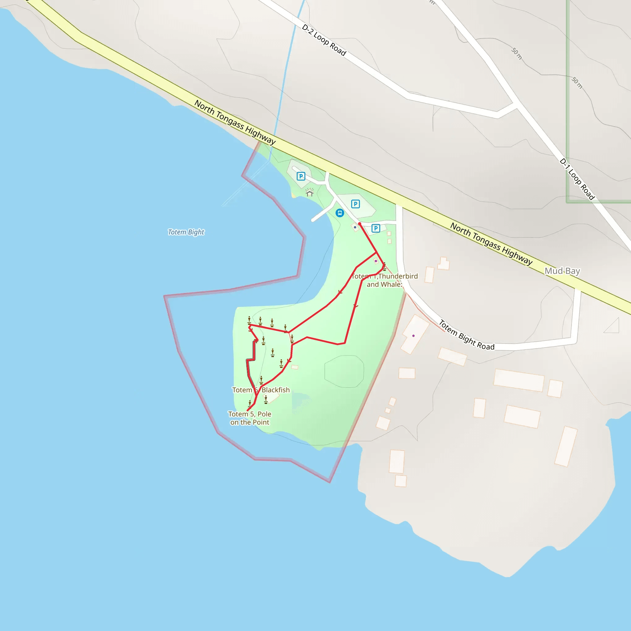 Totem Bight Historical State Park Loop mobile static map