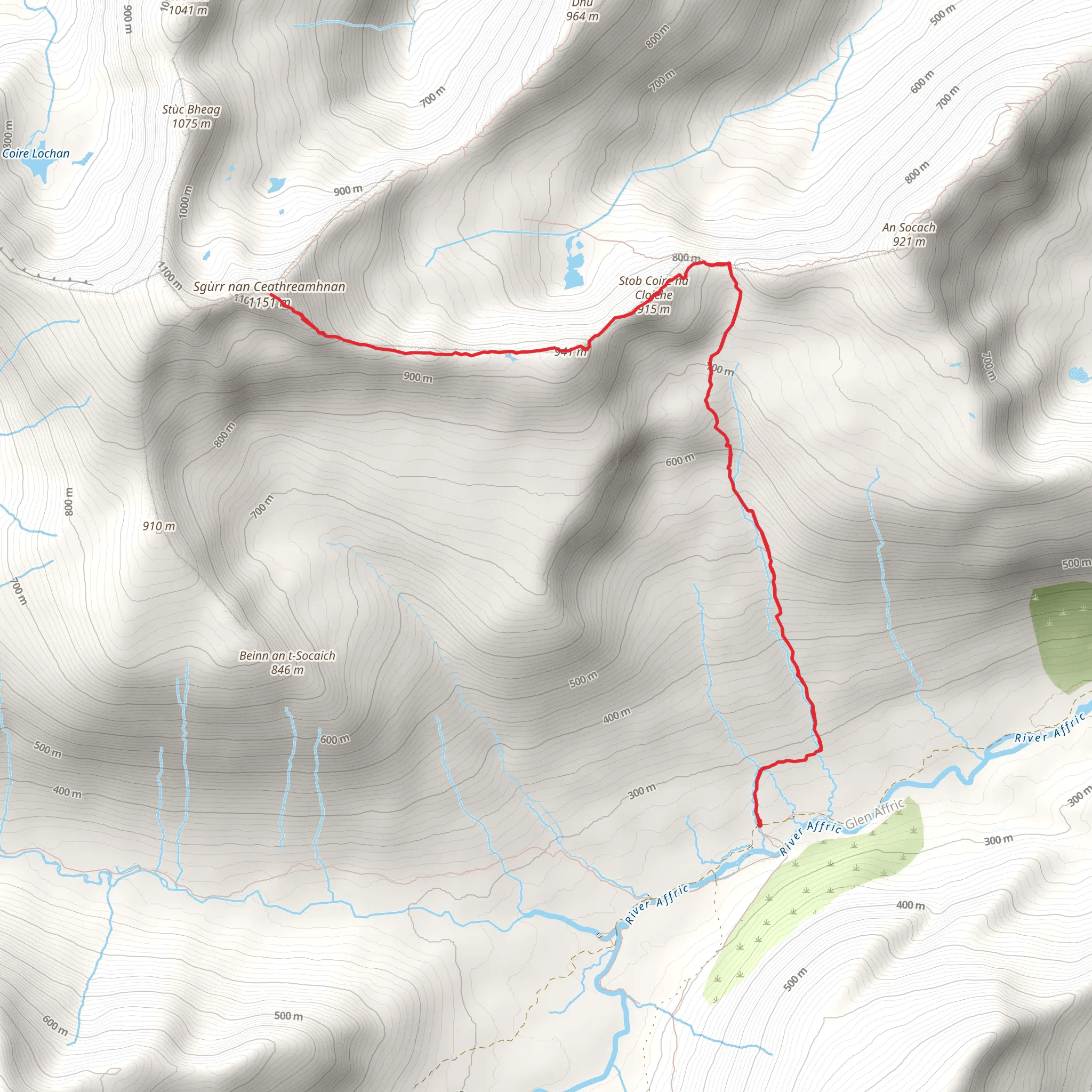 Sgùrr nan Ceathreamhnan mobile static map