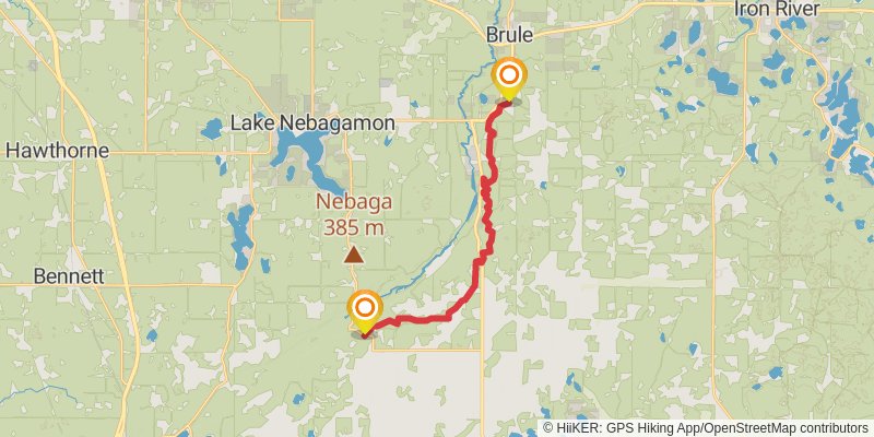 North Country Trail - Wisconsin stage 6 Map
