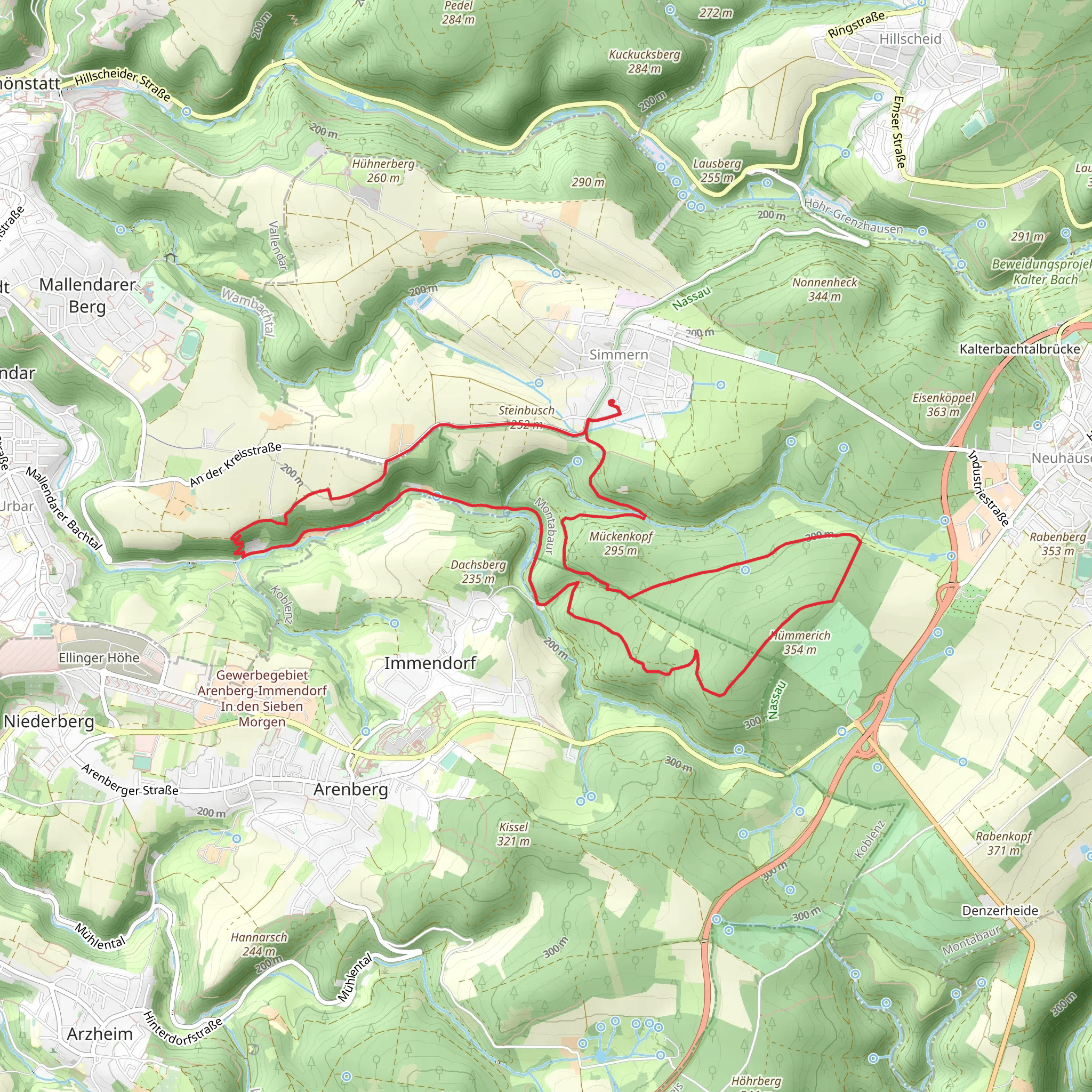 Mallendarer Bachtal Loop mobile static map
