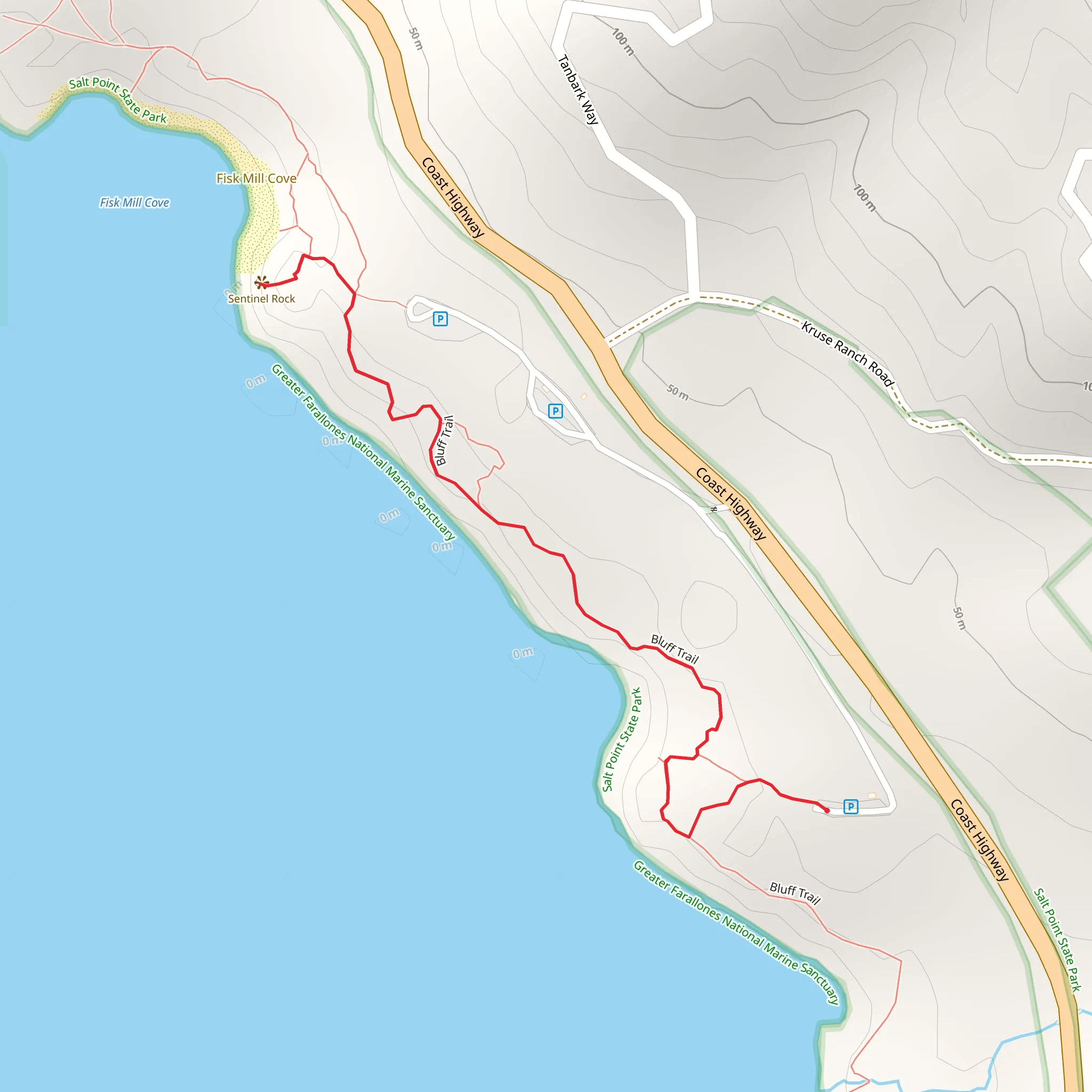 Bluff Trail mobile static map