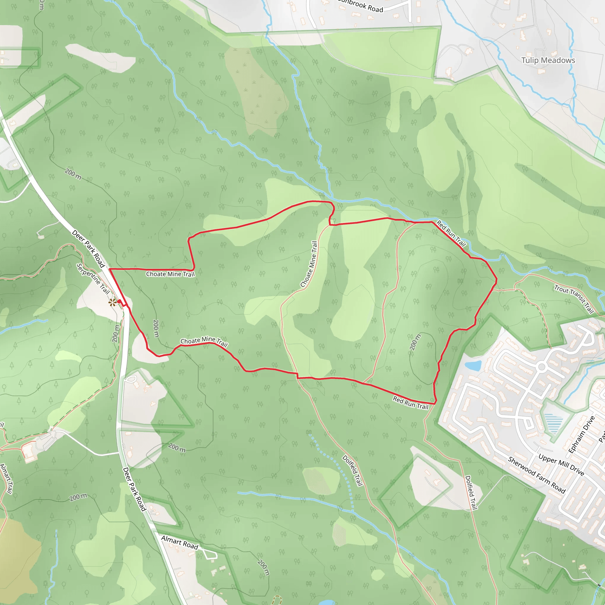 Choate Mine Trail mobile static map