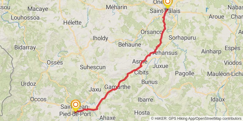 GR 65 Rocamadour Variant stage 30 Map