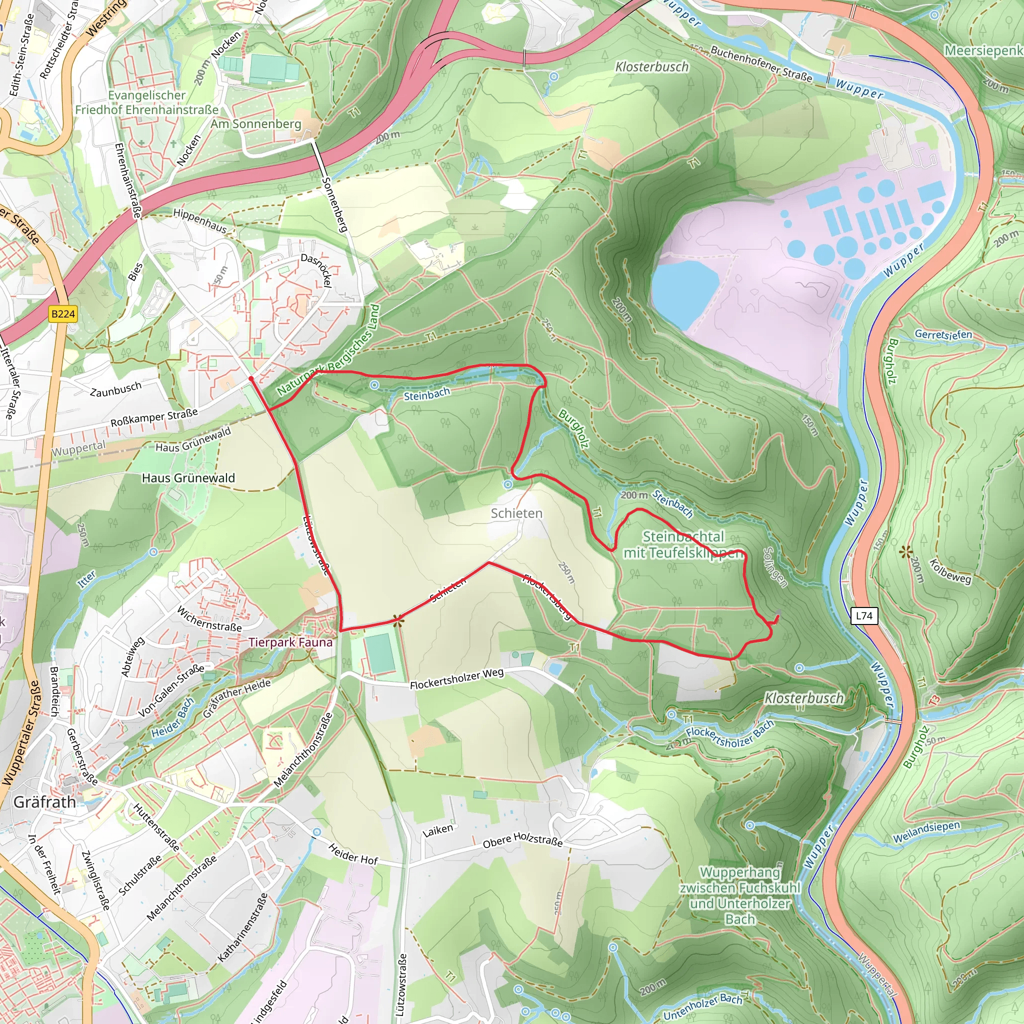 Teufelsklippen via Rundweg Rosskamper Hoehe mobile static map