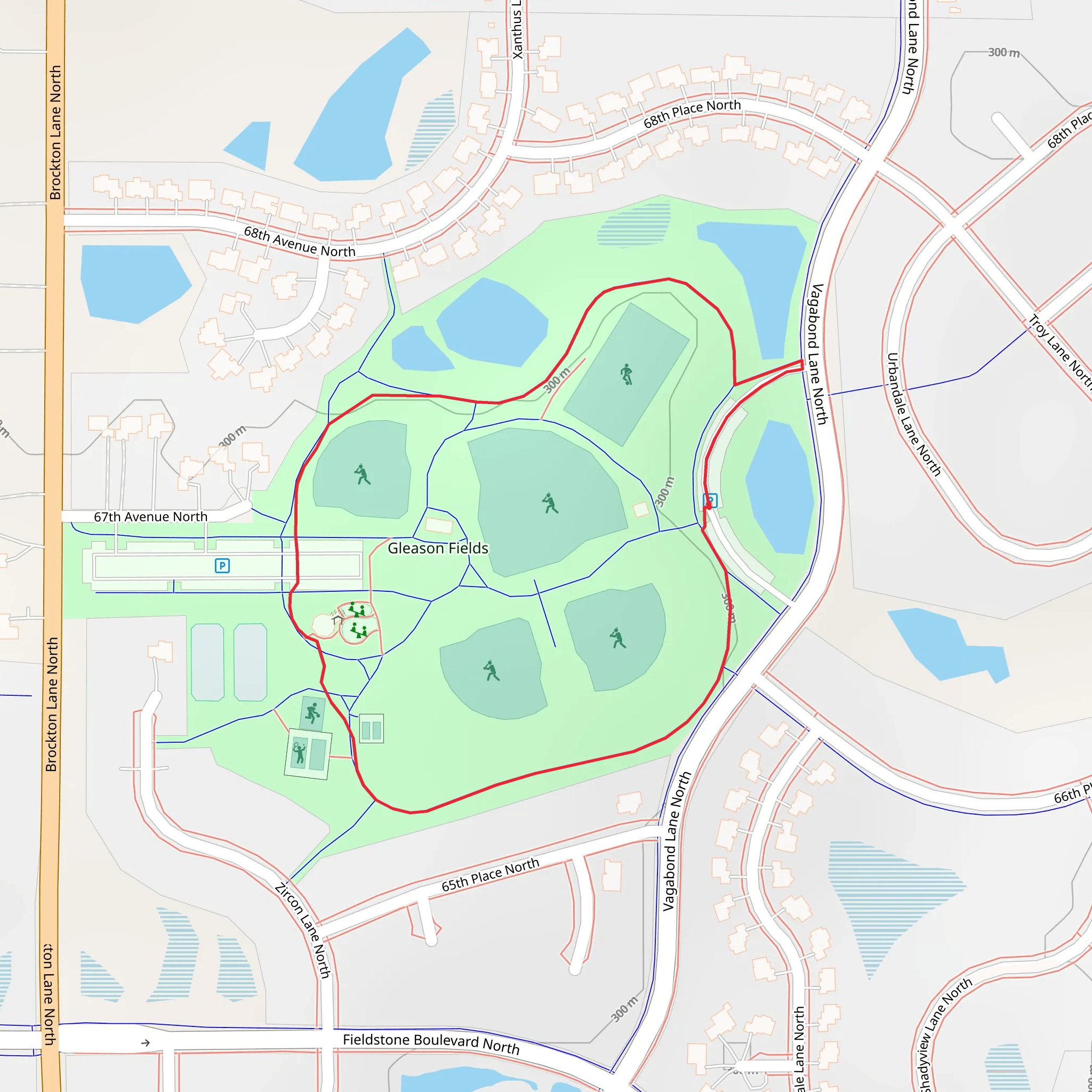 Gleason Fields Loop mobile static map