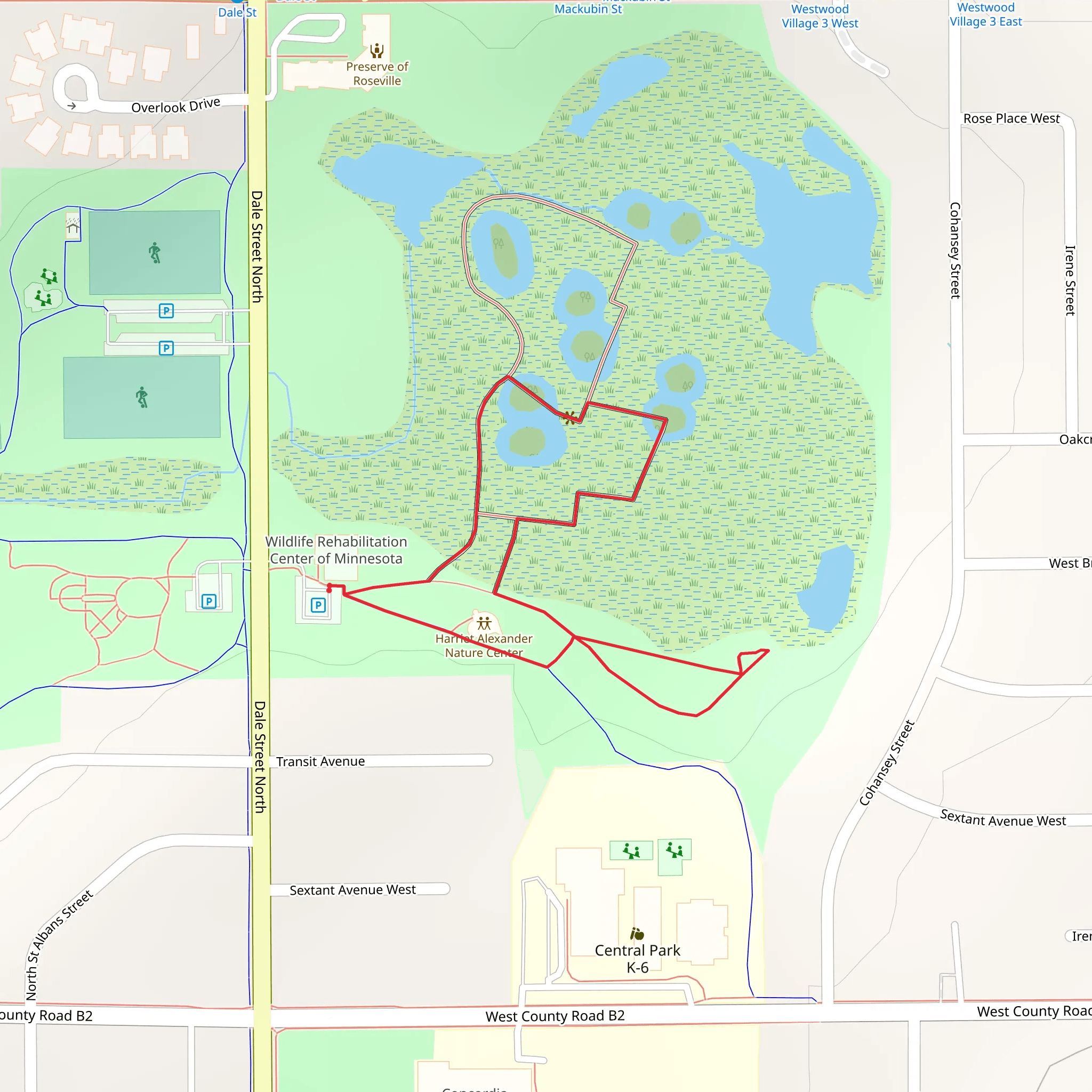 Harriet Alexander Nature Center Loop mobile static map