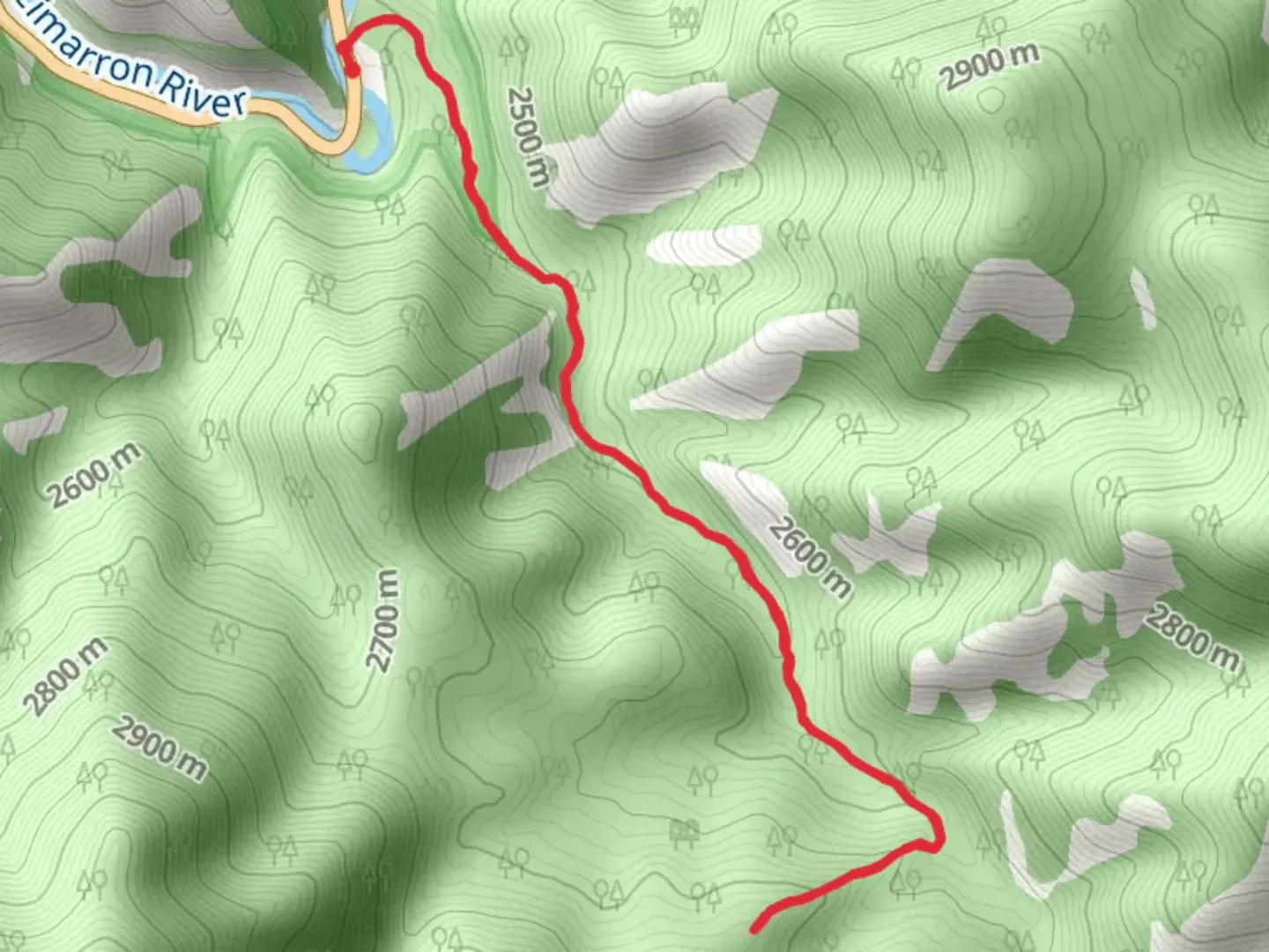 An image depicting the trail Clear Creek Trail Out and Back and its surrounding area.