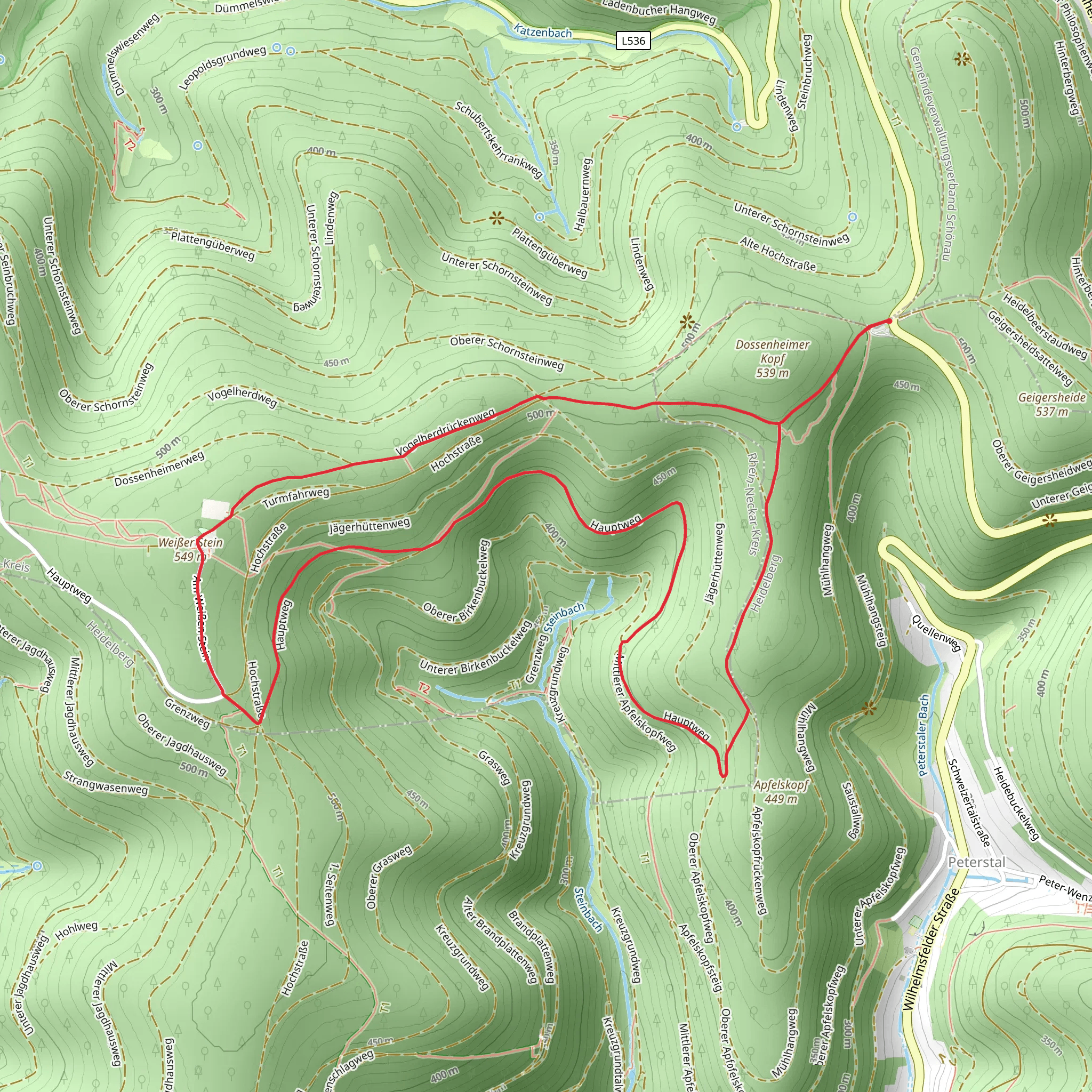 Camino Incluso and Hauptweg mobile static map