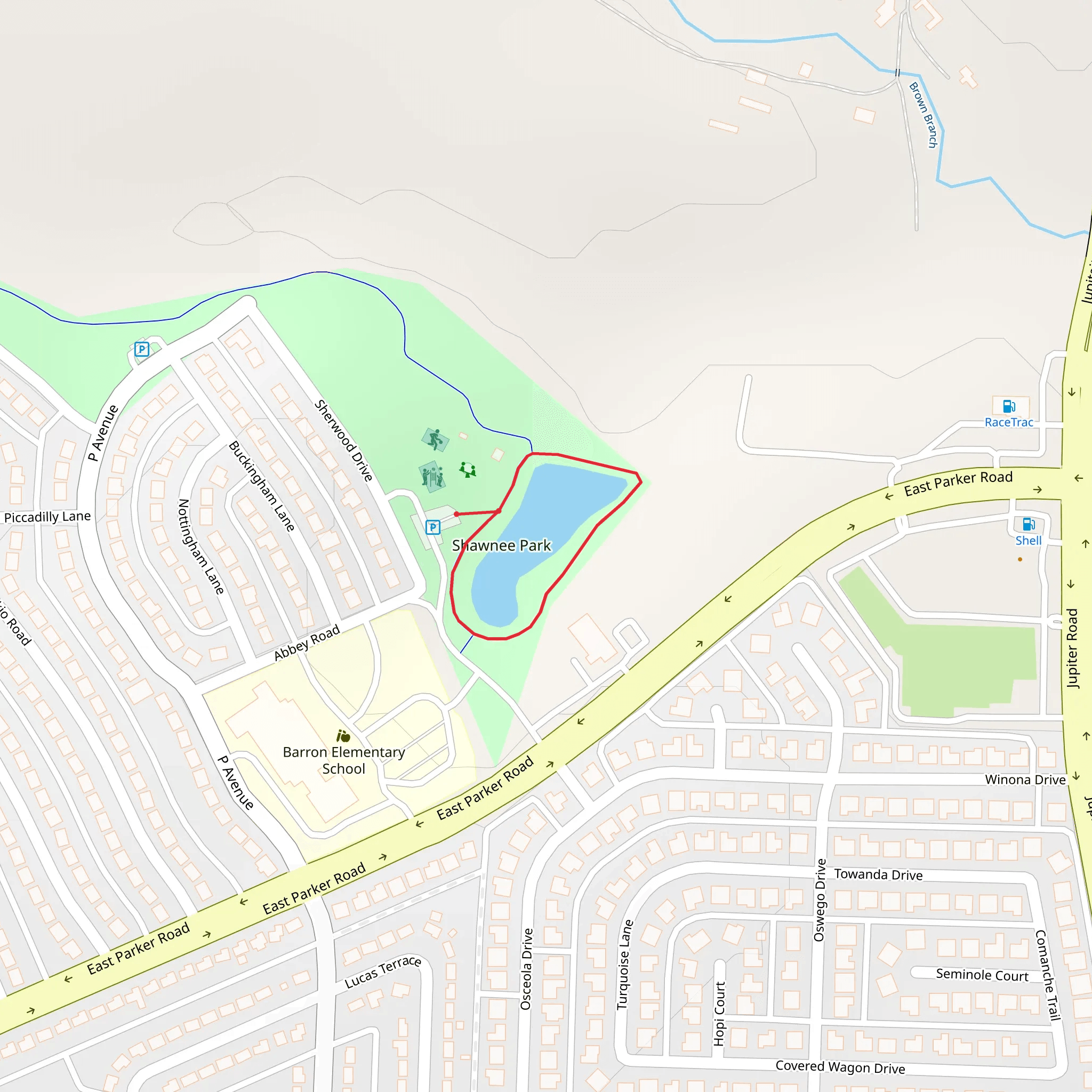 Sherwood Drive North Pond Loop mobile static map