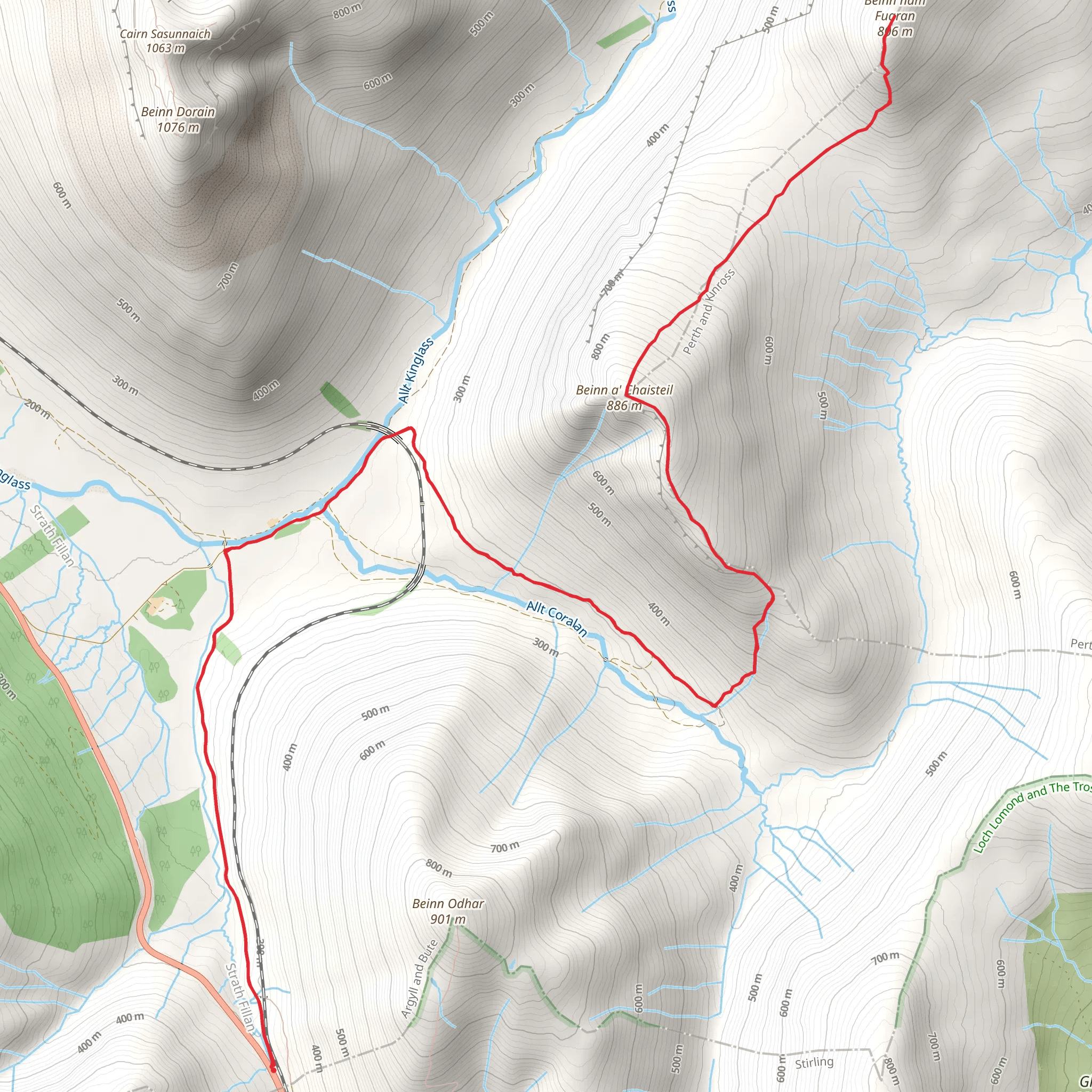 Beinn nam Fuaran via West Highland Way mobile static map