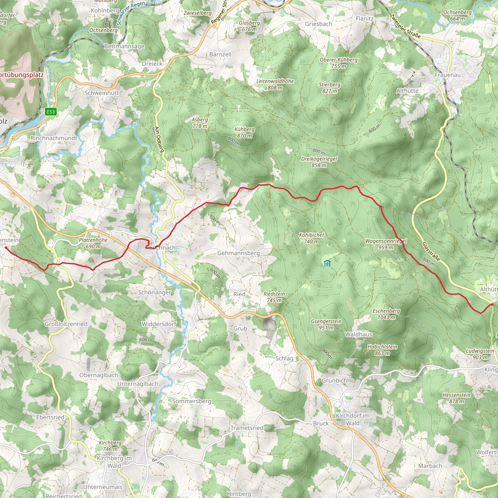 Weibenstein to Althutte Walk mobile static map