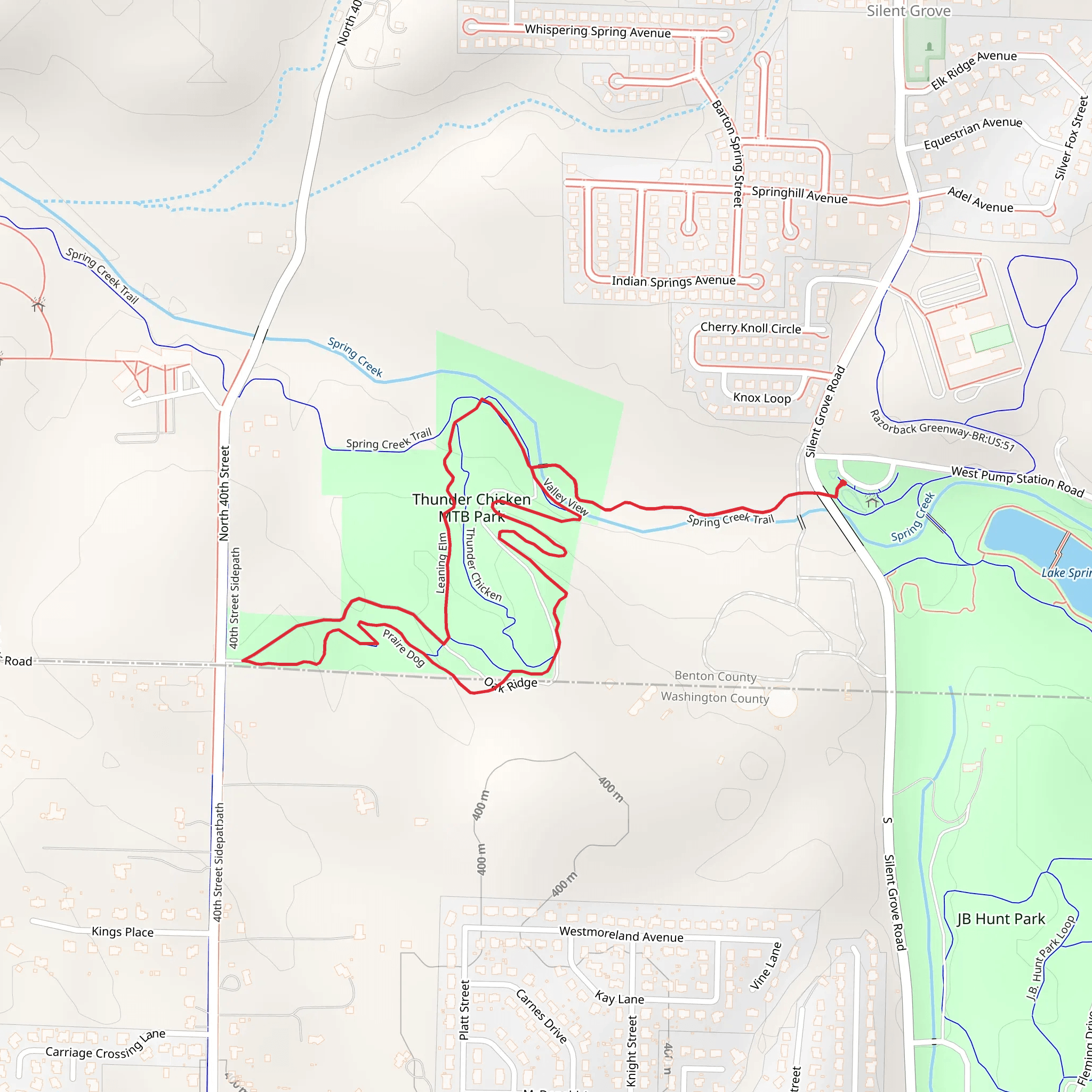 Spring Creek Trail and Oak Ridge Loop mobile static map