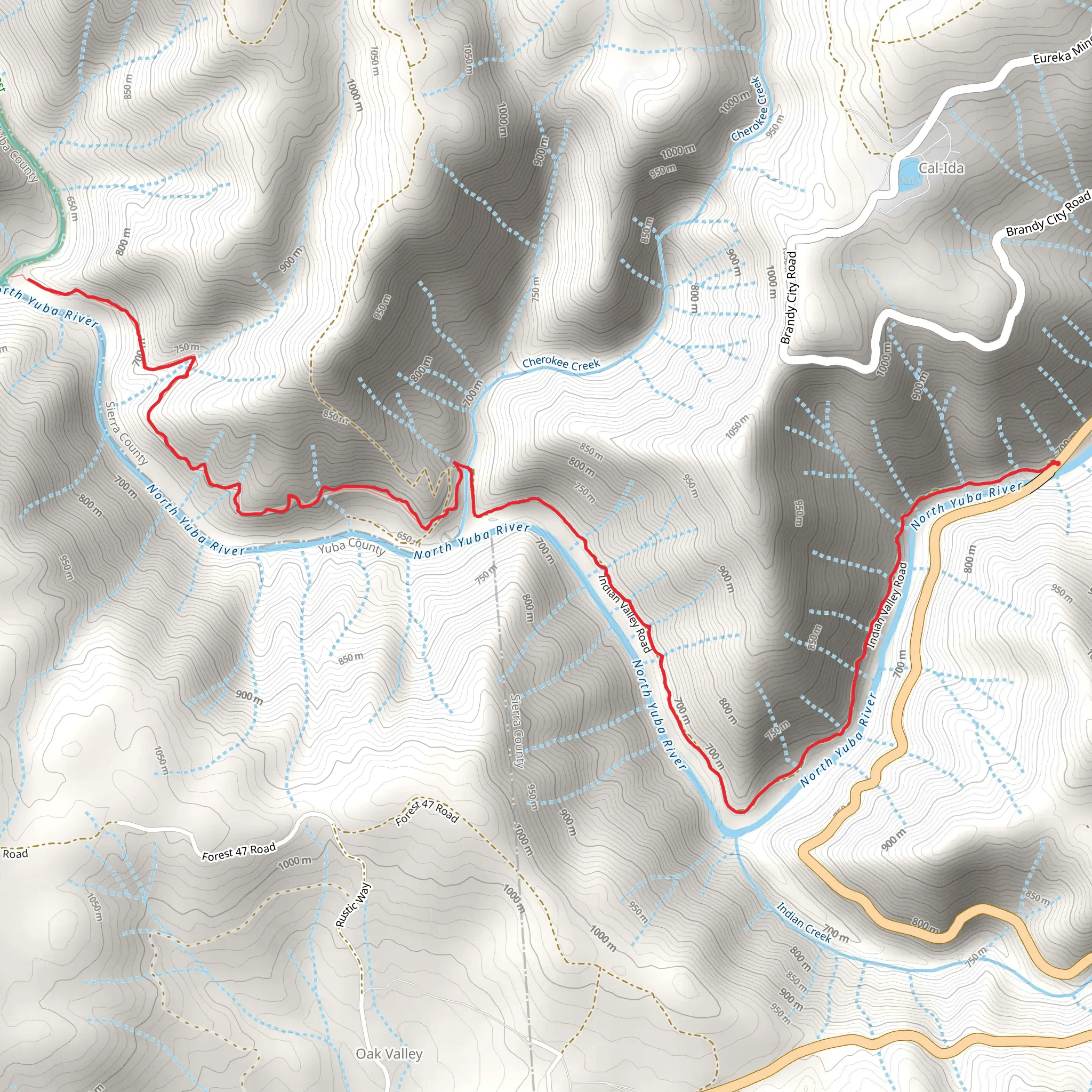 Canyon Creek Trail mobile static map