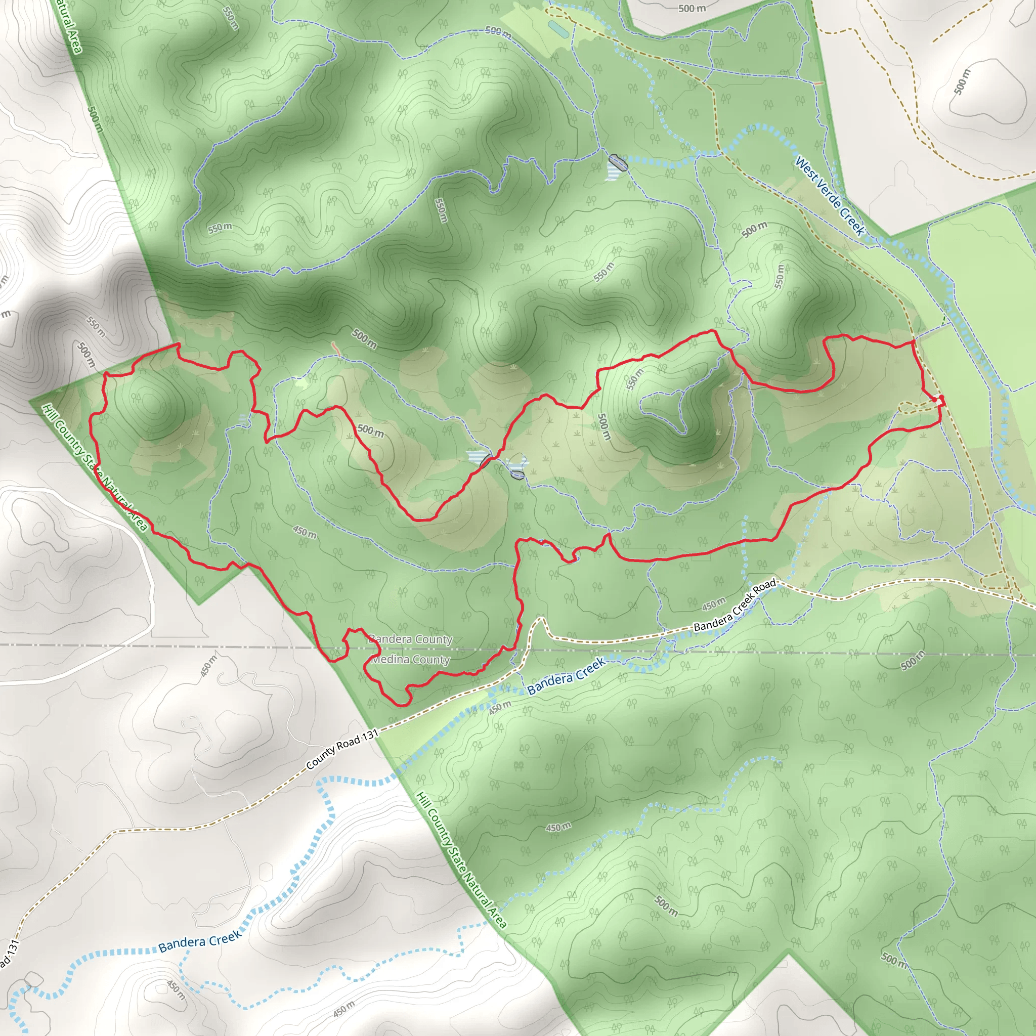 Spring Branch and Ice Cream Hill Loop Trail mobile static map