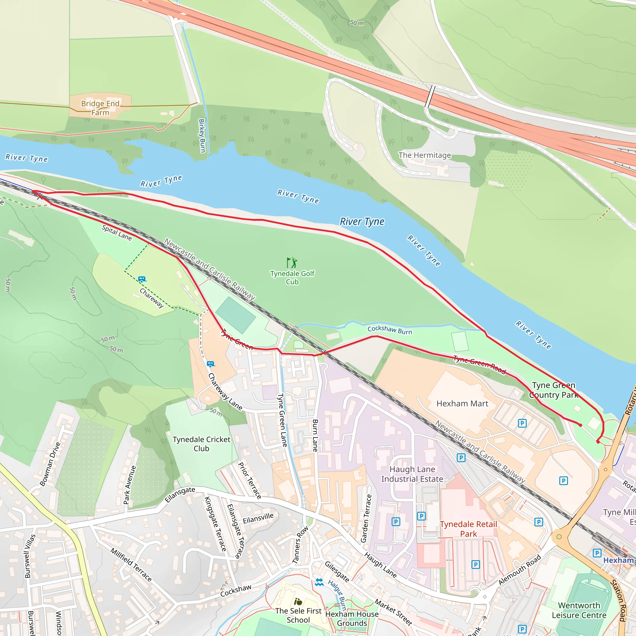 Tyne Green Country Park mobile static map
