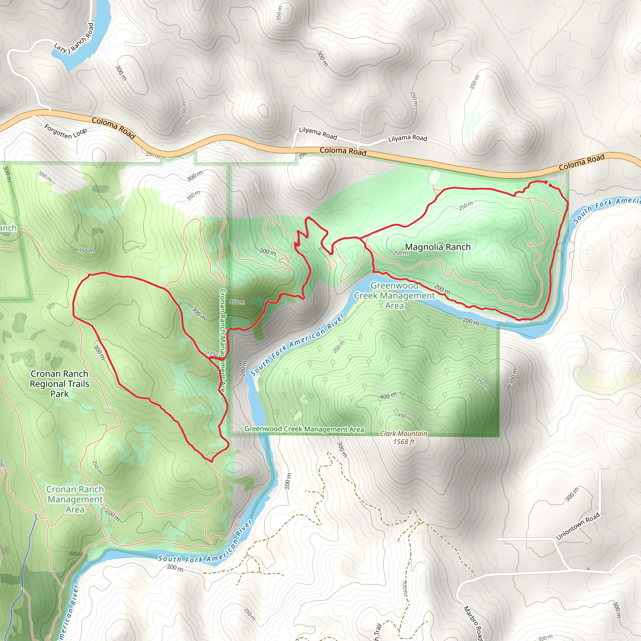 Gerle Loop Trail and Cronan Ranch Regional Park Loop mobile static map