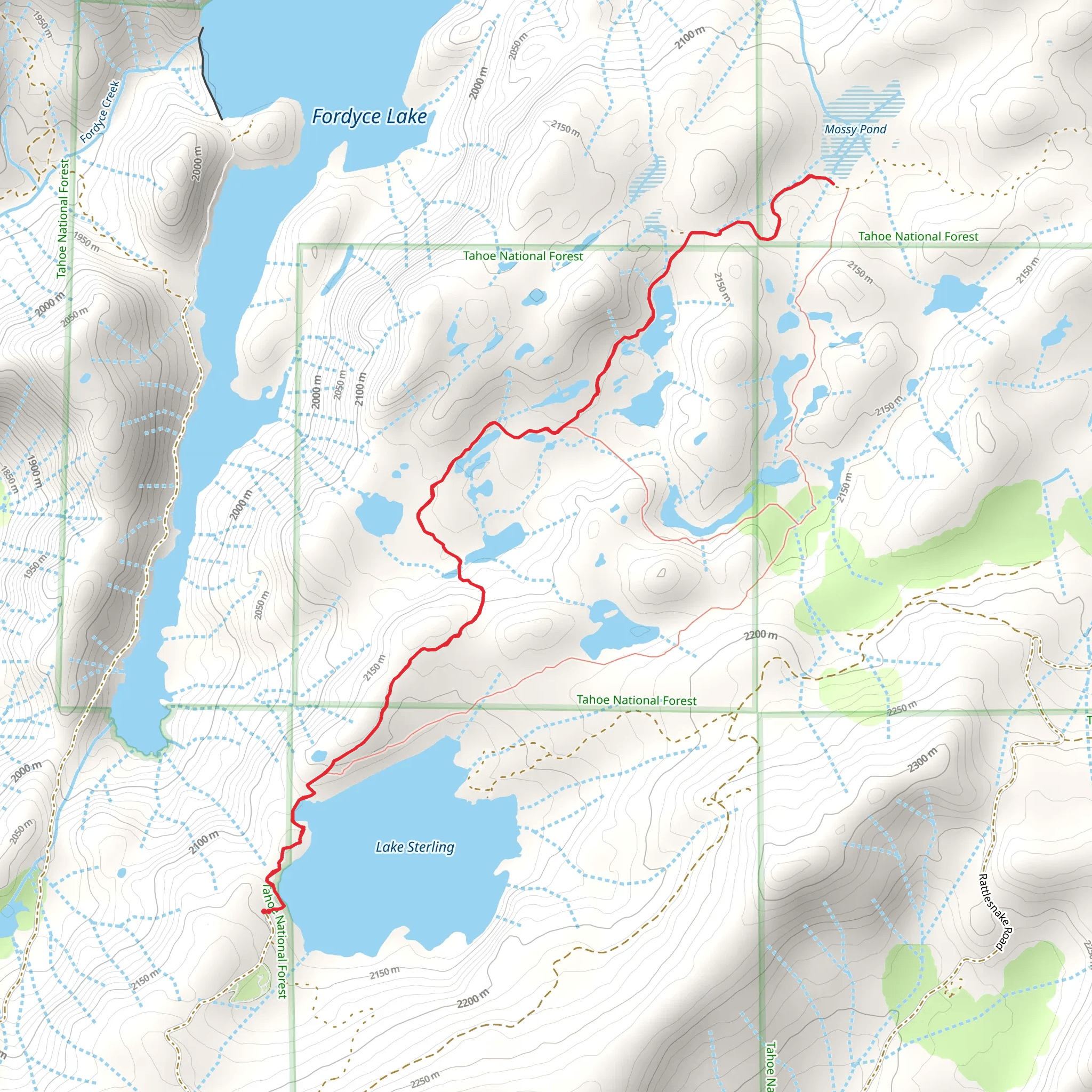 Mossy Pond West via Sterling Lake Trail mobile static map