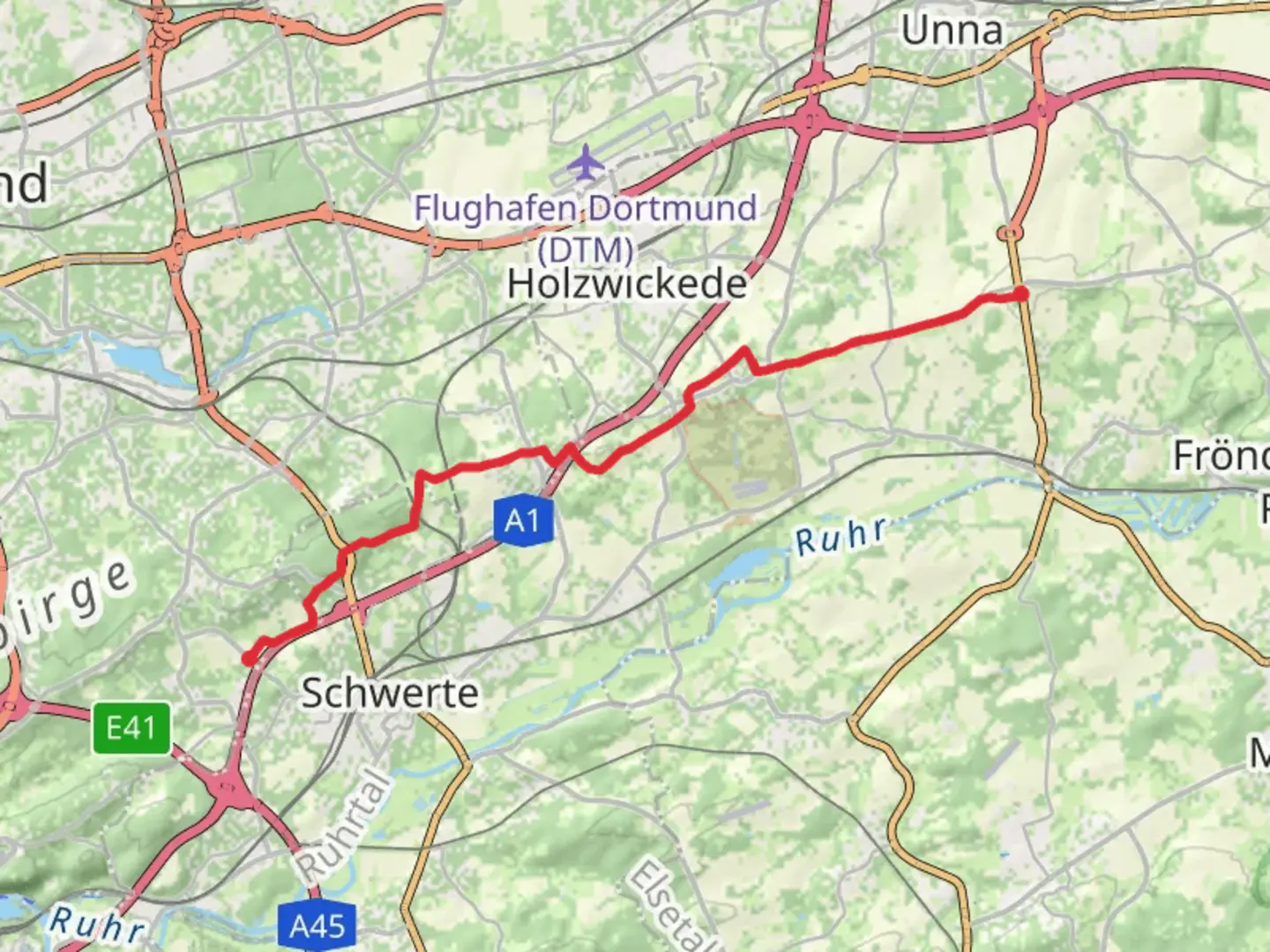 An image depicting the trail Schwerte to Strickherdicke Walk and its surrounding area.