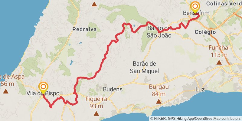Via Algarviana stage 12 Map