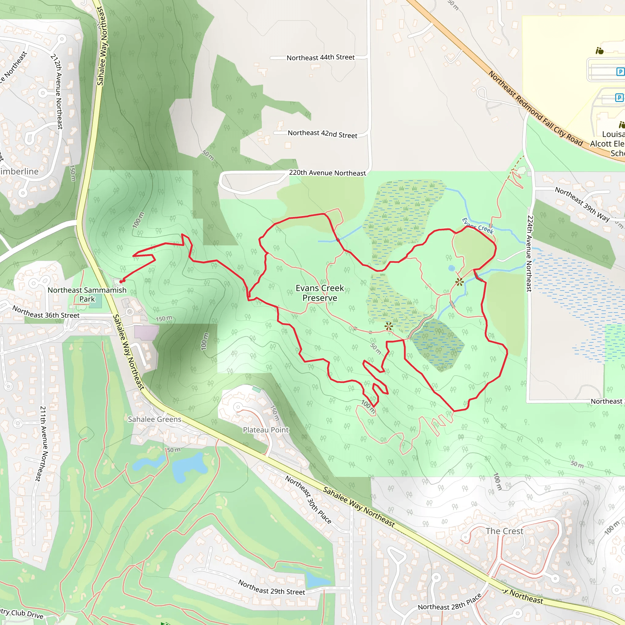 Evans Creek Preserve Loop - East mobile static map