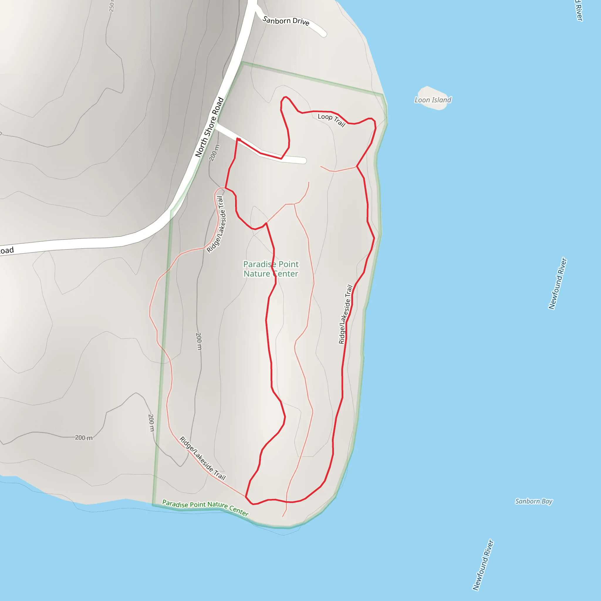 Sanborn Bay - Paradise Point Loop Trail mobile static map